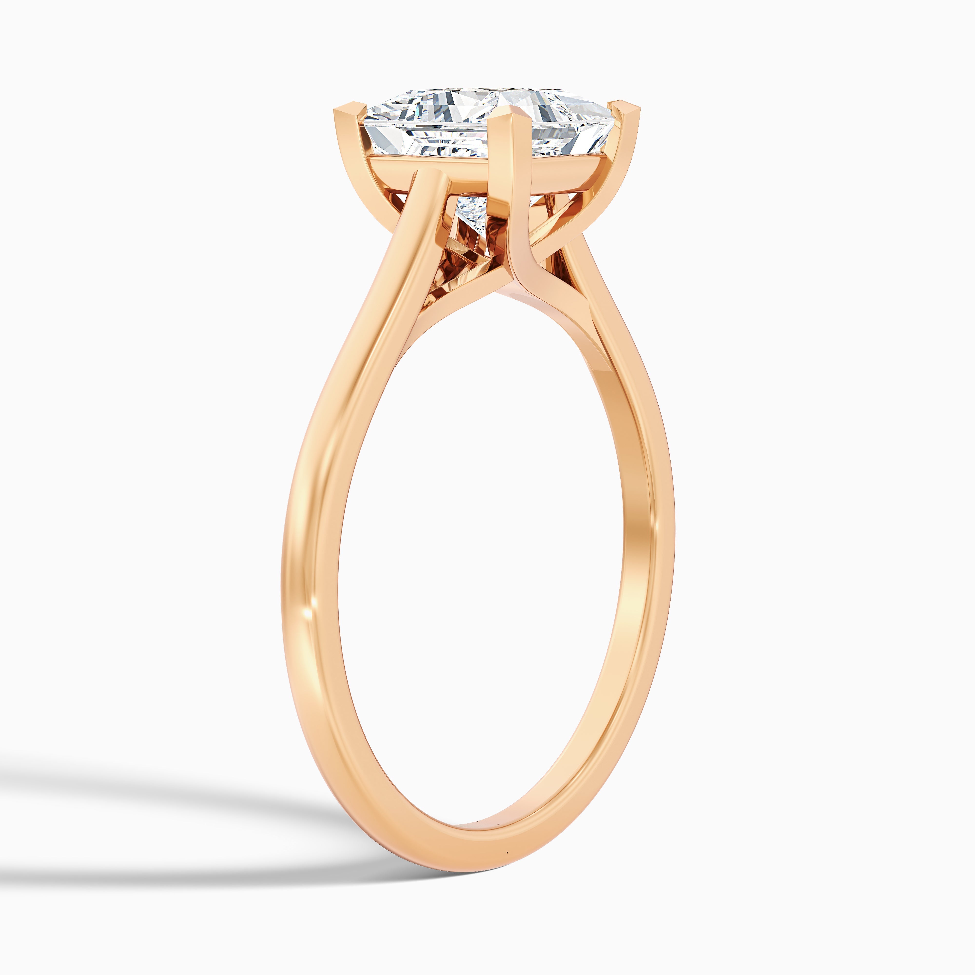 Kai 5 Carat Princess Cut Solitaire Moissanite Engagement Ring in 10k Rose Gold