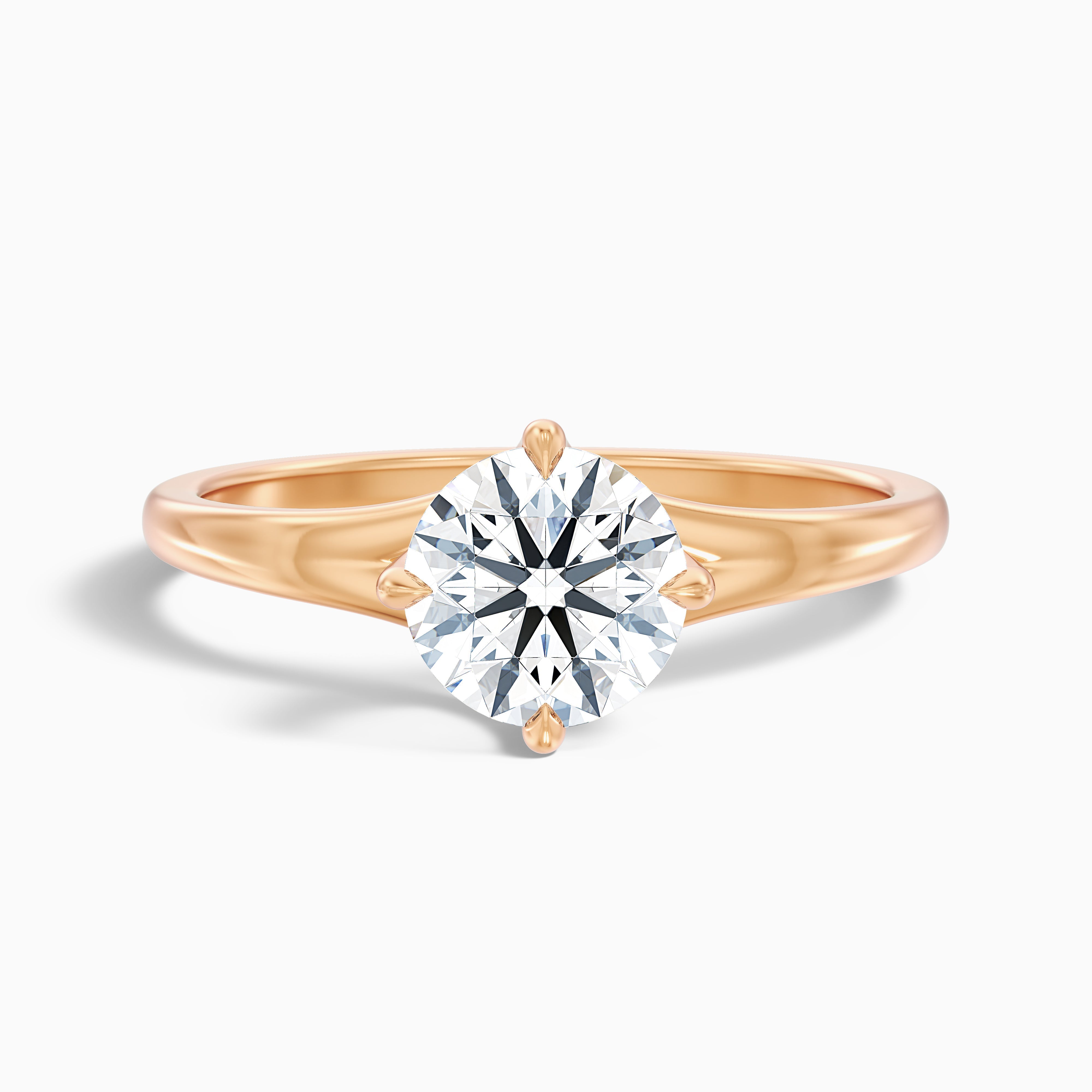 Joy 1 Carat Round Cut Solitaire Moissanite Engagement Ring in 18k Yellow Gold