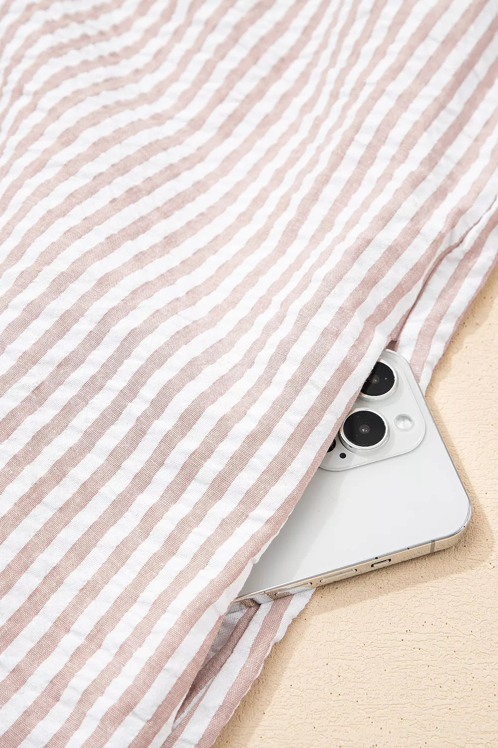 Stripe Frilled Collar Half Sleeve Shirt Dress