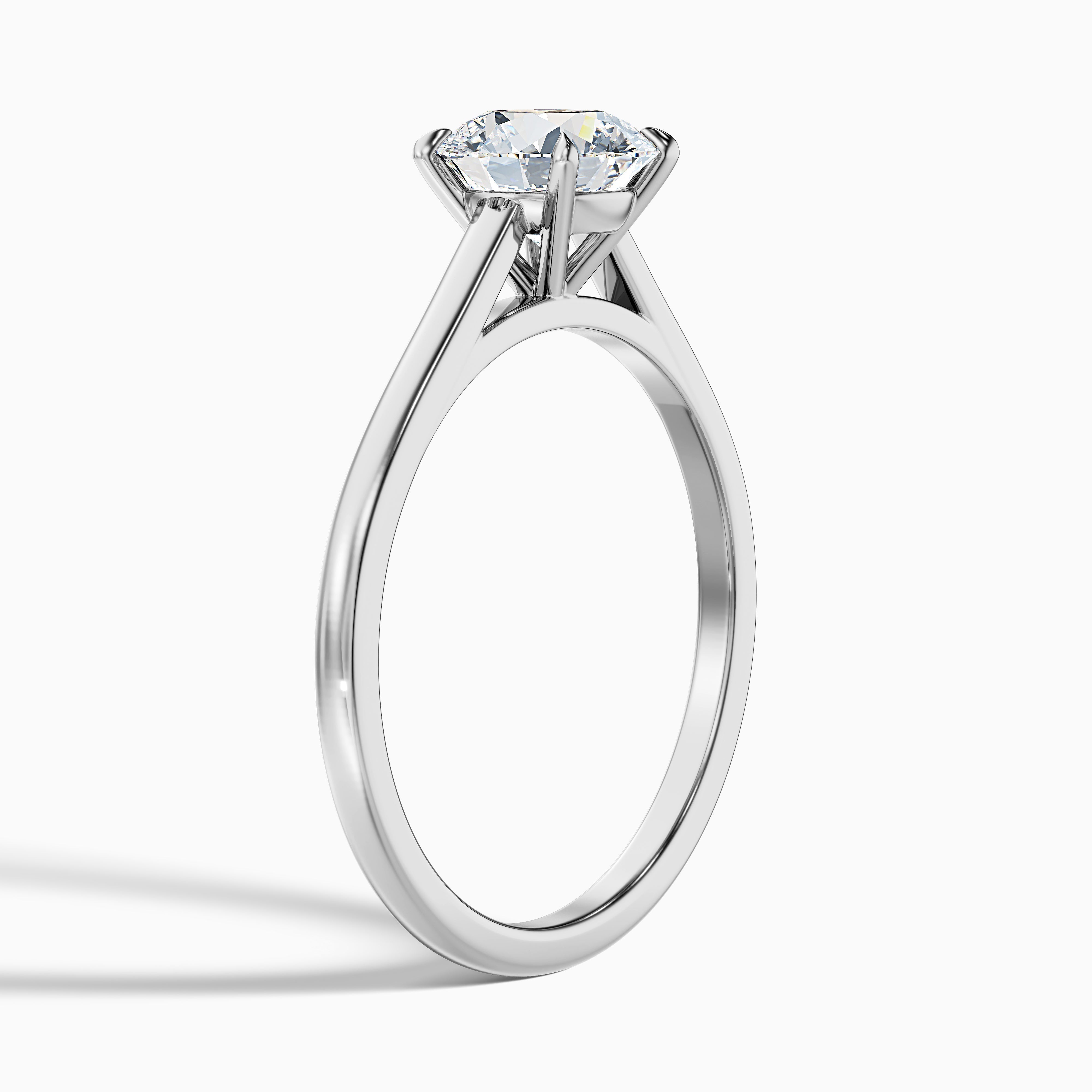 Anika 2.5 Carat Round Cut Solitaire Lab Grown Diamond Ring in 10k White Gold