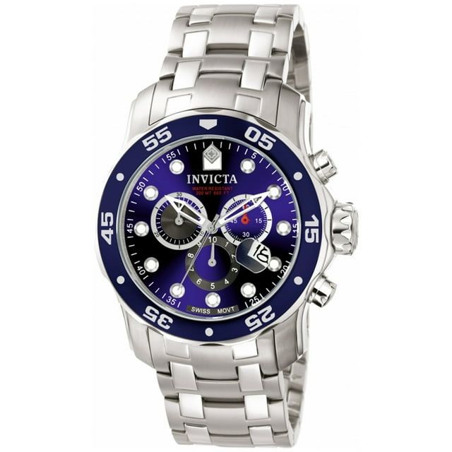 Invicta Pro Diver Chronograph Watch — Blue Dial
