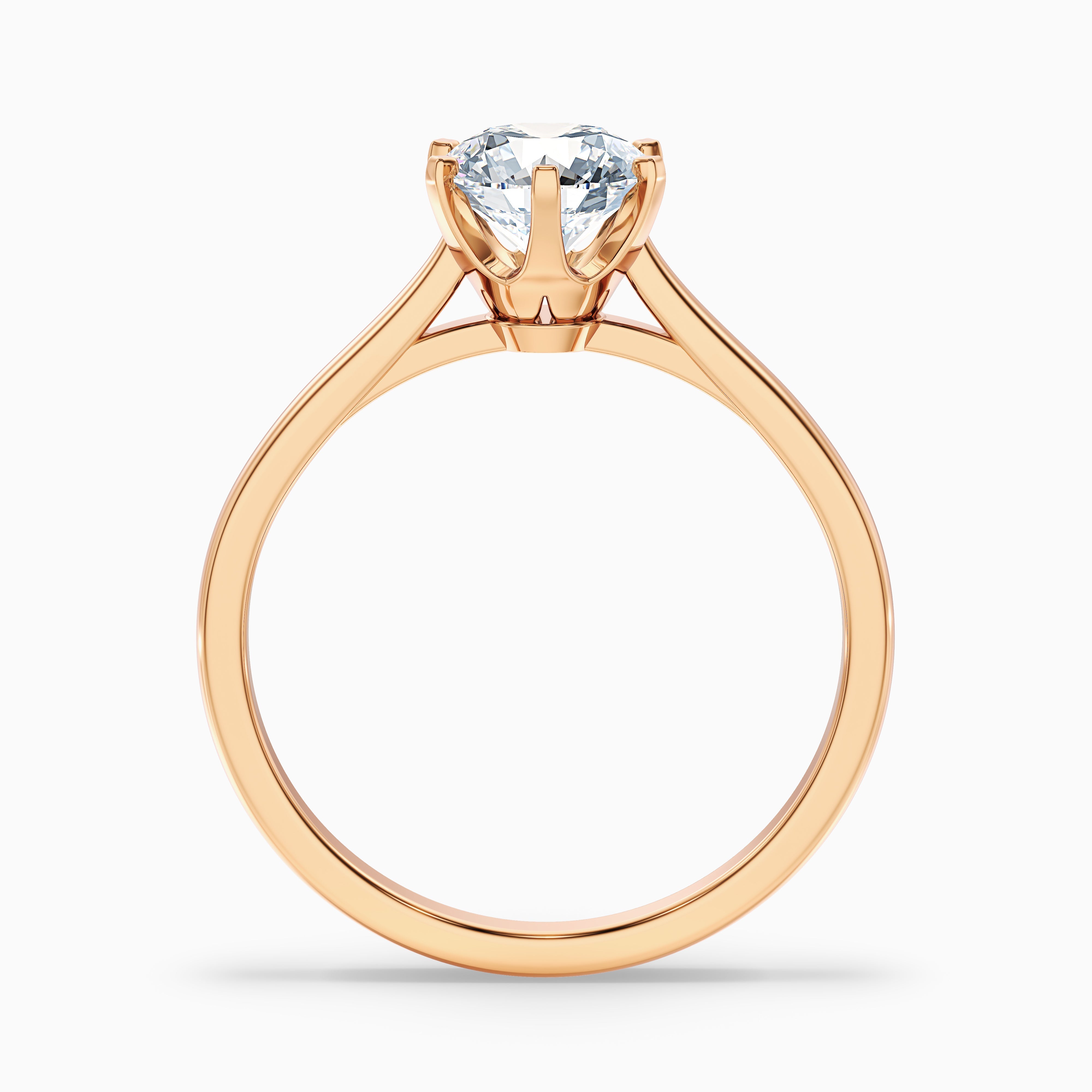 Amy 4 Carat Round Solitaire Lab Grown Diamond Ring in 10k White Gold