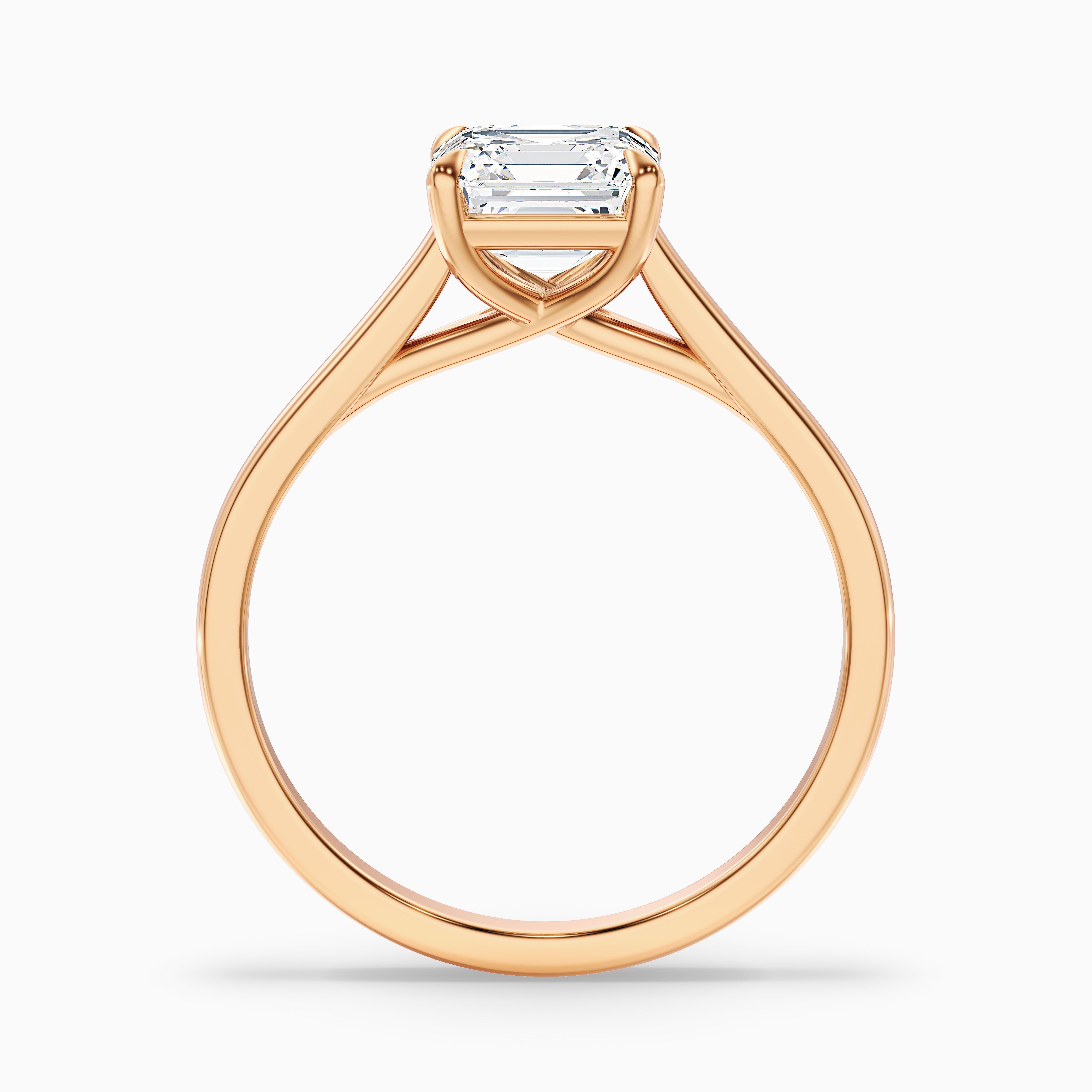 Ales 10 Carat Asscher Cut Solitaire Moissanite Engagement Ring in 18k Rose Gold