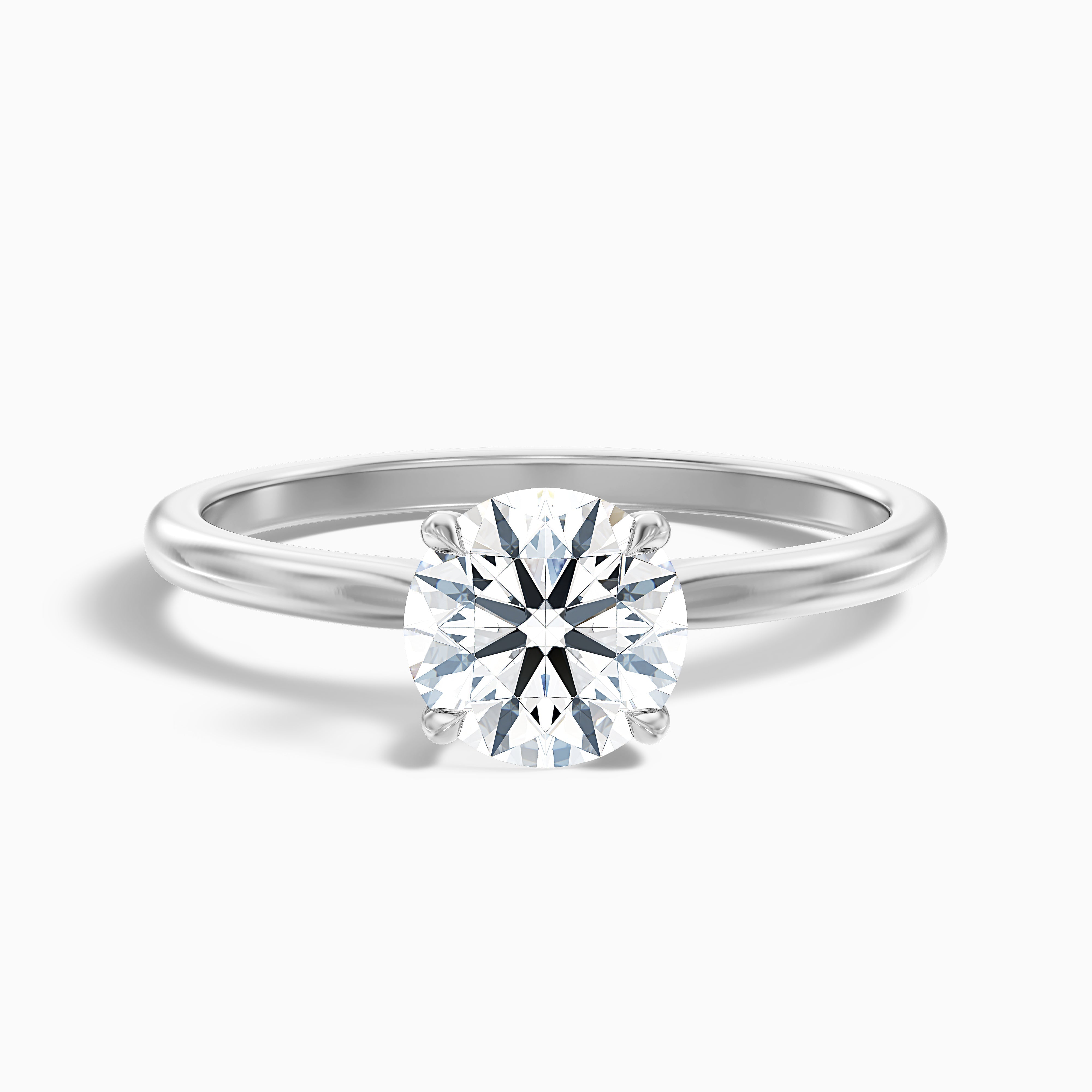 Diana 5 Carat Round Solitaire Lab Grown Diamond Ring in 14k White Gold
