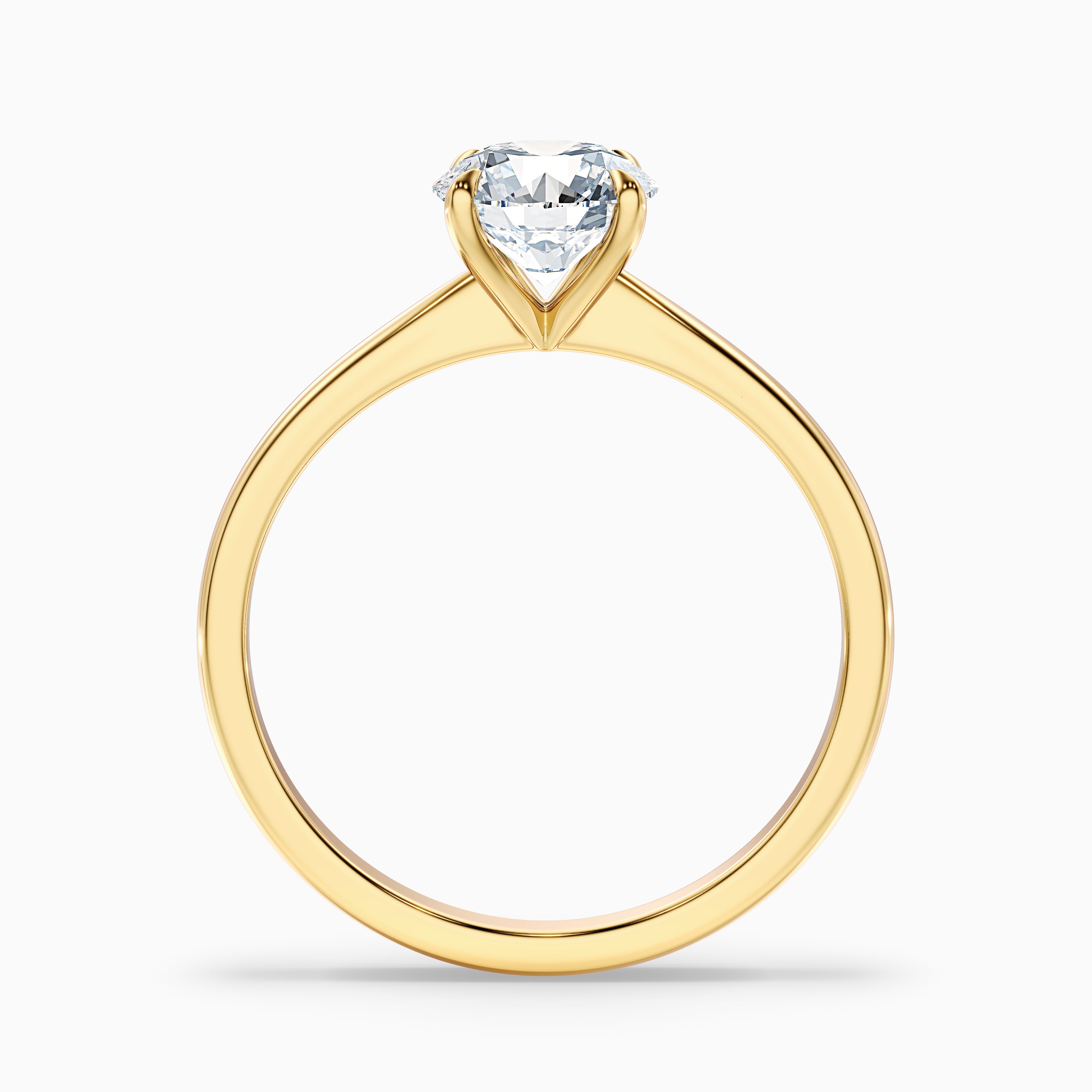 Diana 5 Carat Round Solitaire Lab Grown Diamond Ring in 14k White Gold