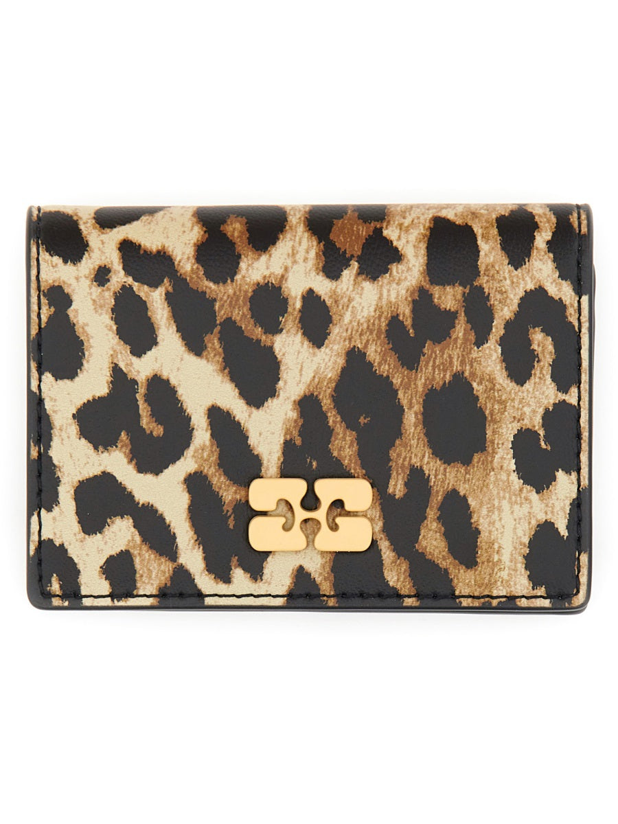 Ganni Women "Bou" Card Holder With Animal Motif