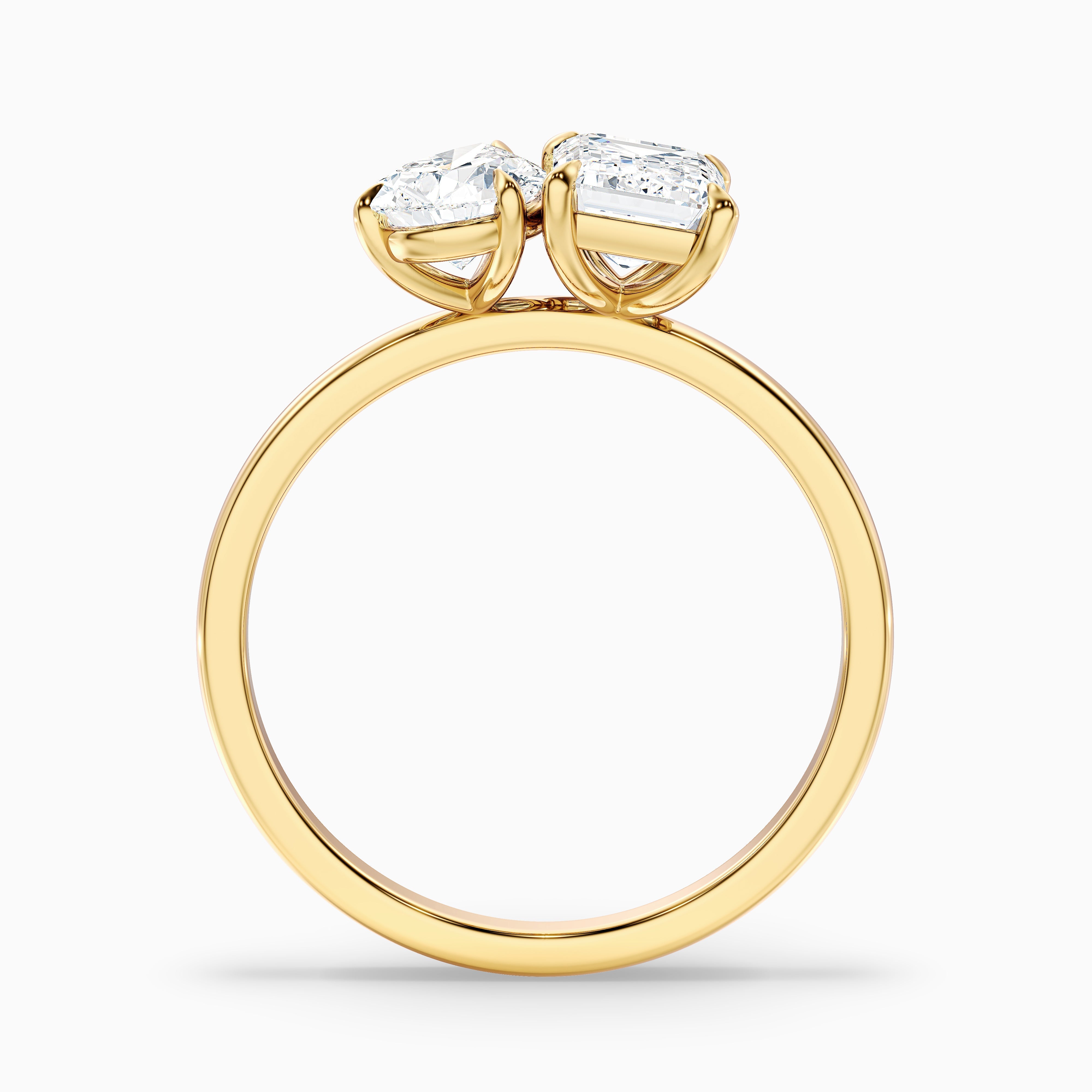 Zoey Toi Et Moi Diamond Ring in 14k White Gold With Pear and Emerald Two Stone Lab Grown Diamond (5 Ct. Tw.)