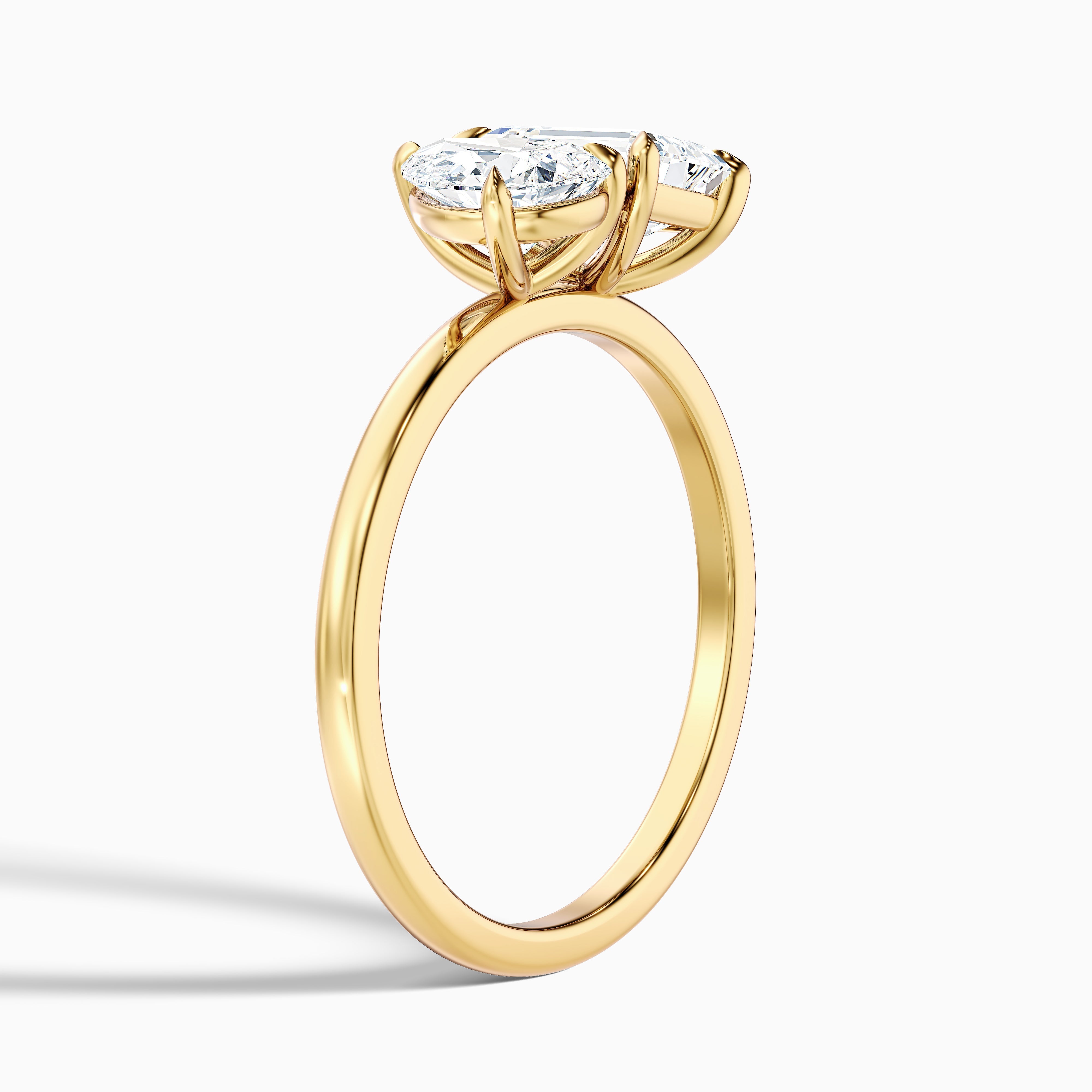 Zoey Toi Et Moi Engagement Ring in Platinum With Pear and Emerald Two Stone Lab Grown Diamond (4.5 Ct. Tw.)