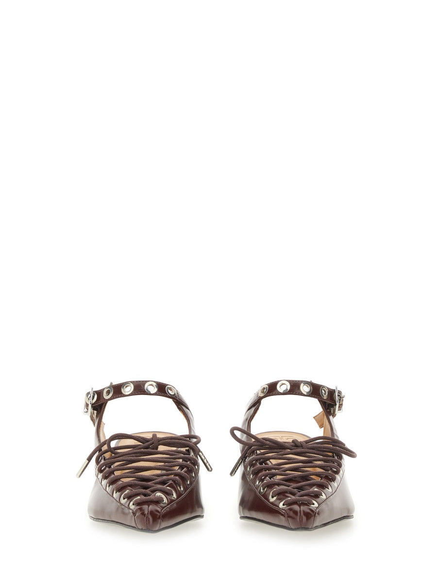 Ganni Women Mule Lace-Up
