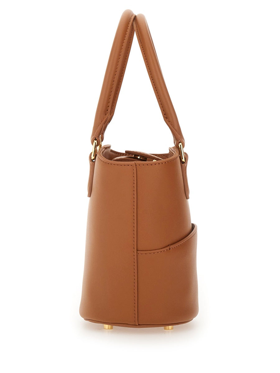 Self-Portrait Women Leather Tote Bag With Charm