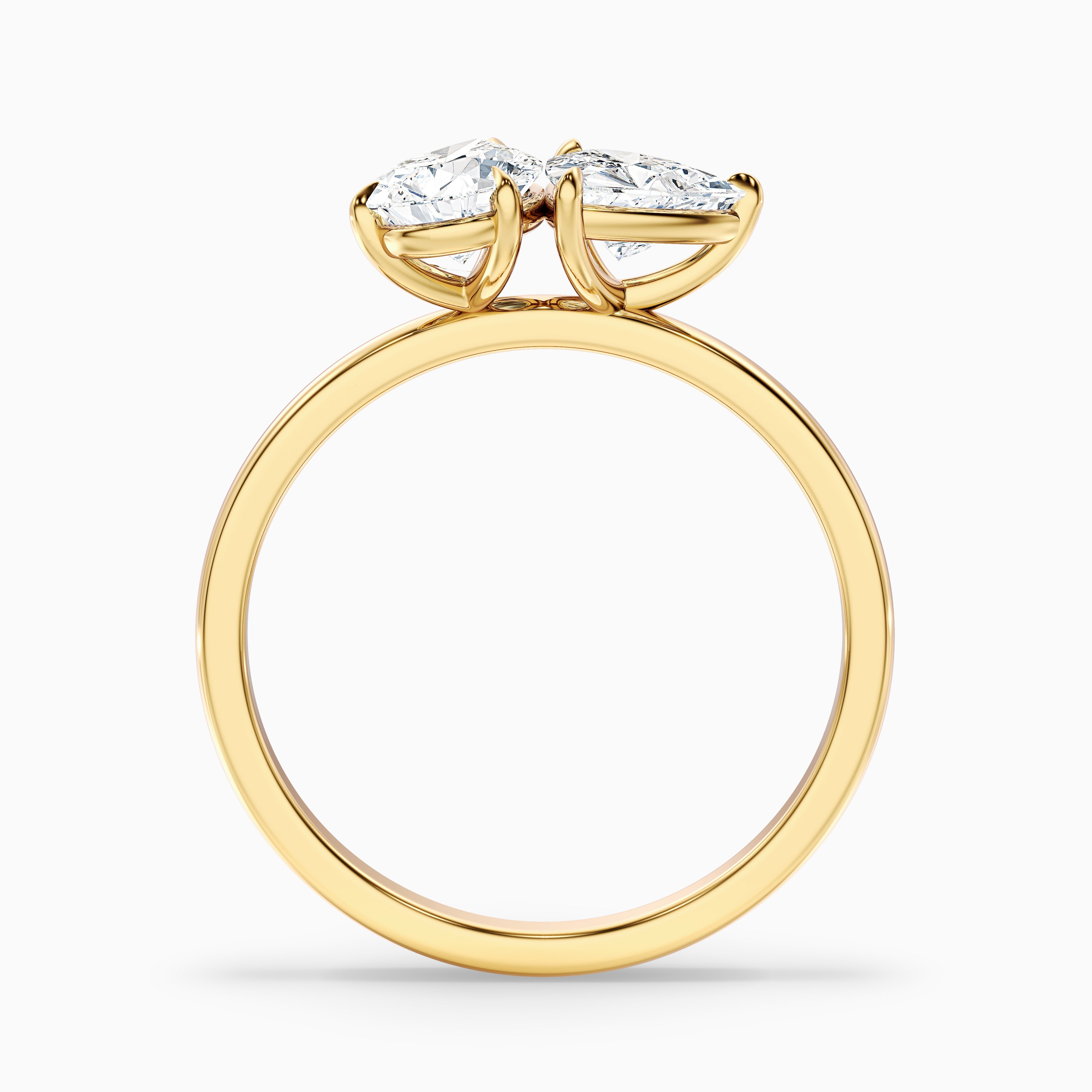 Olivia Toi Et Moi Engagement Ring in 10k Rose Gold With Pear and Trillion Cut Two Stone Lab Grown Diamond (2.5 Ct. Tw.)
