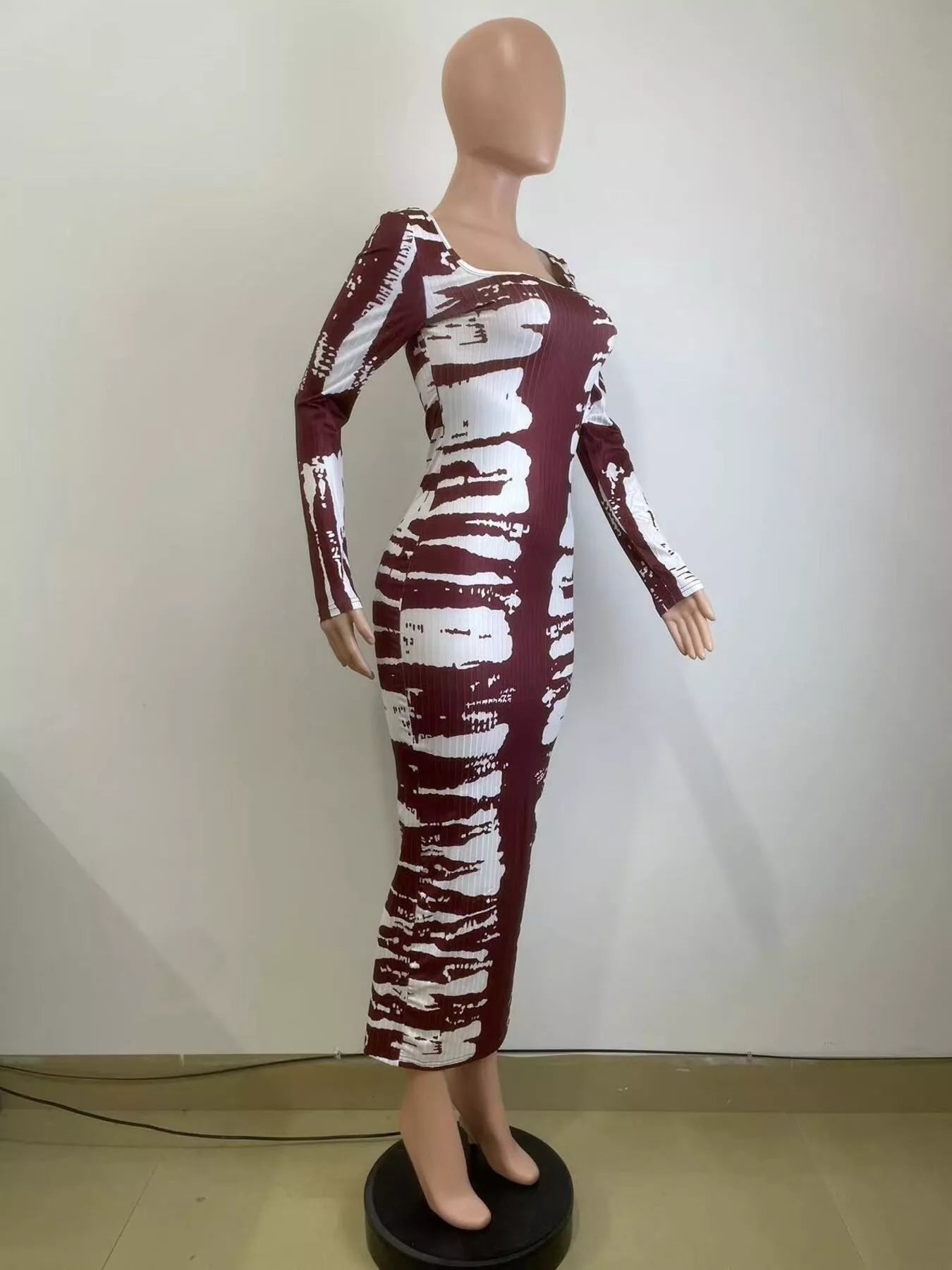 Tie-Dye Long Sleeve Maxi Dress
