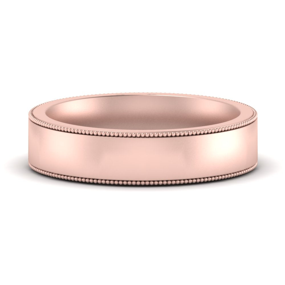 Stepped Edge Comfort Fit Flat Mens Band