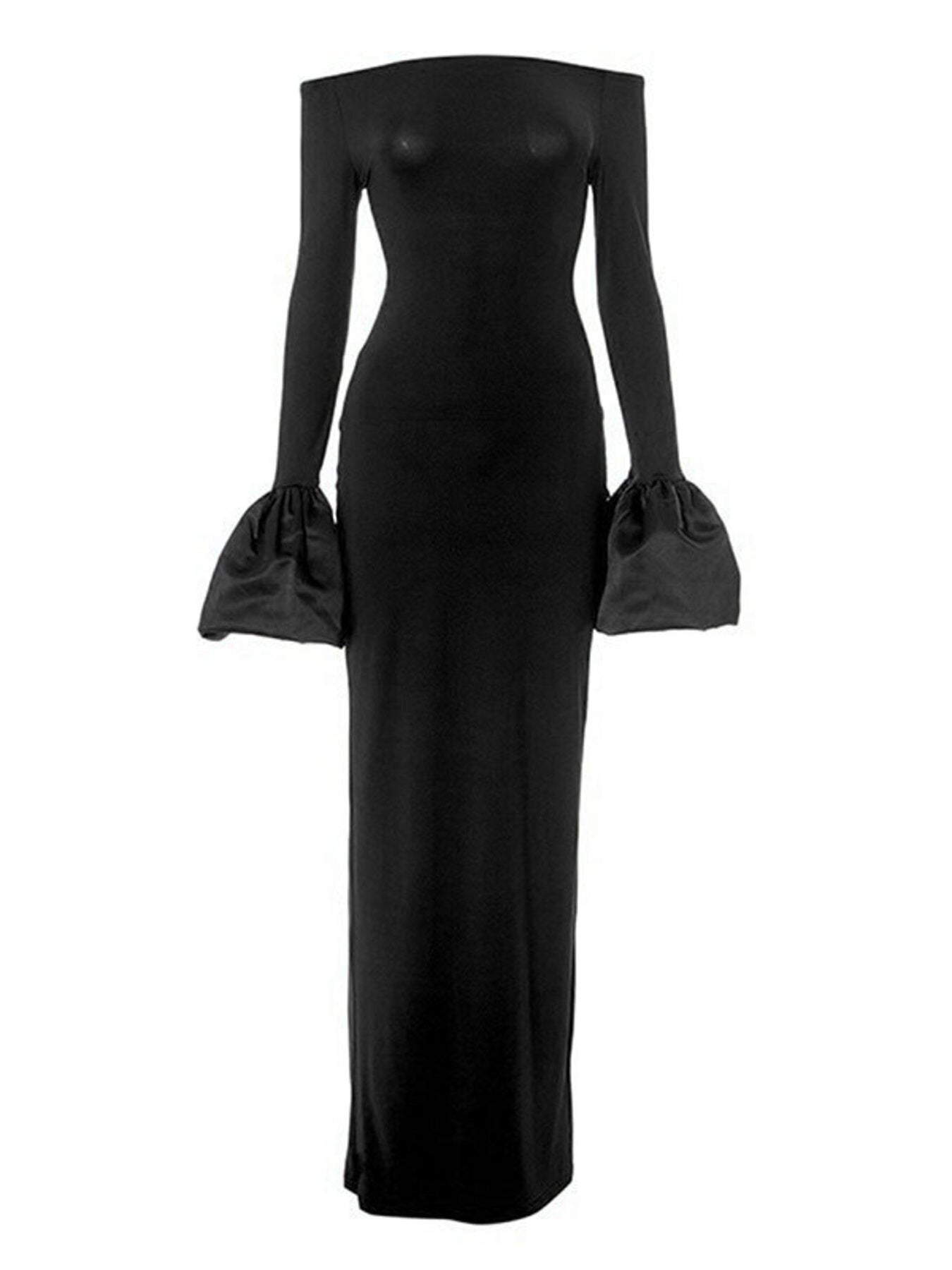 Off-Shoulder Flounce Sleeve Maxi Dress