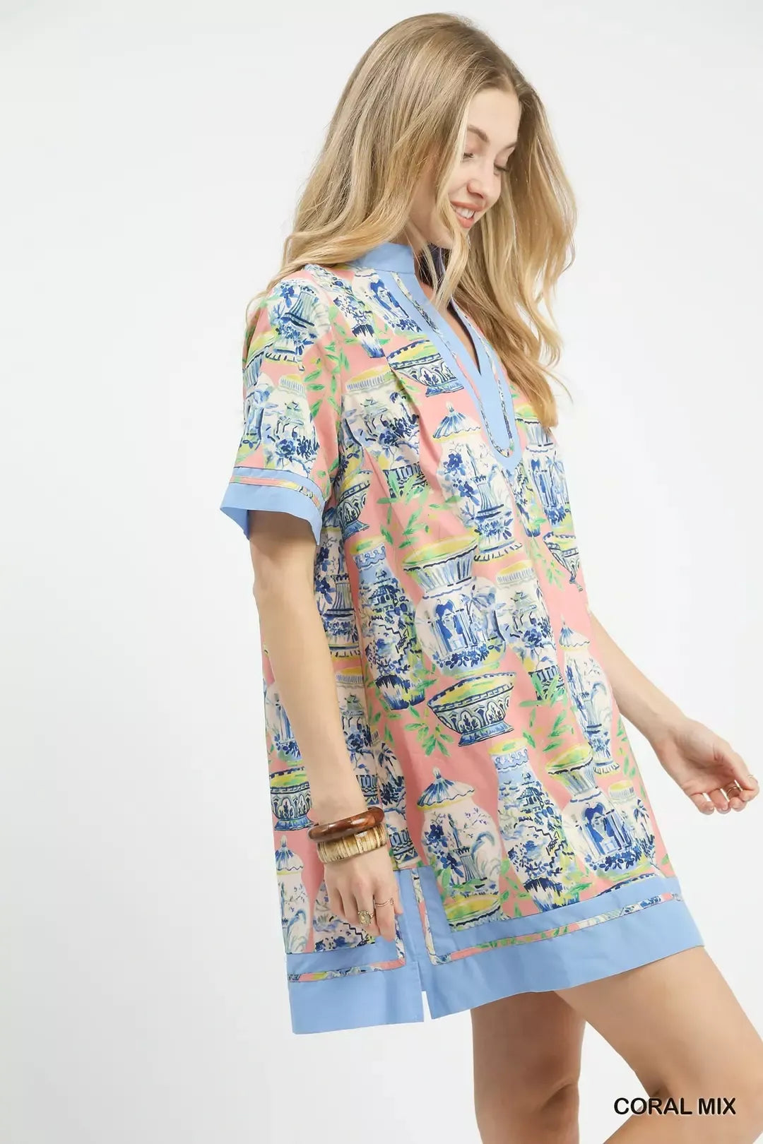 Umgee Mix Abstract Print Mini Dress