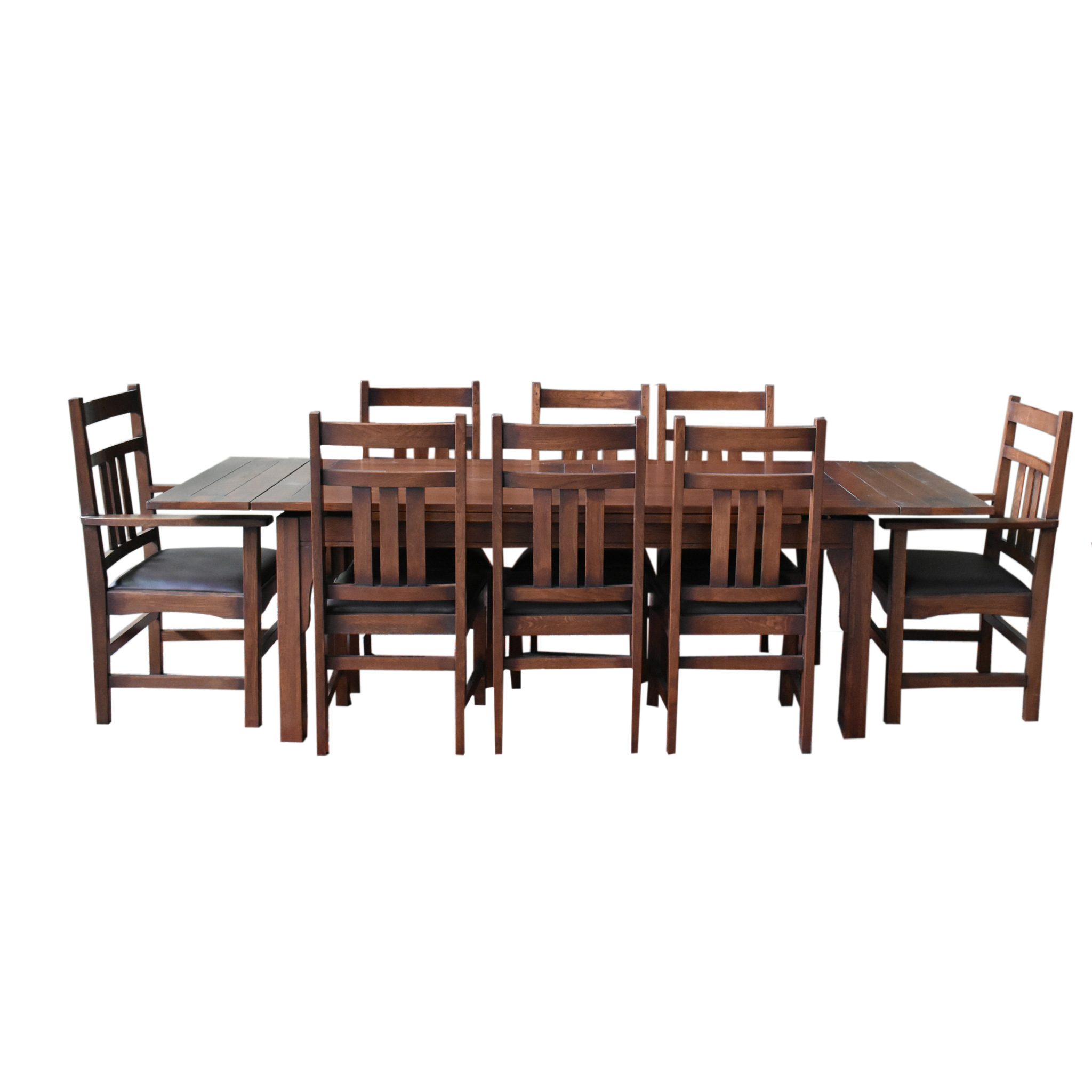 Preorder Mission Stow Leaf Table with #401 Chair Dining Set - Dark Oak