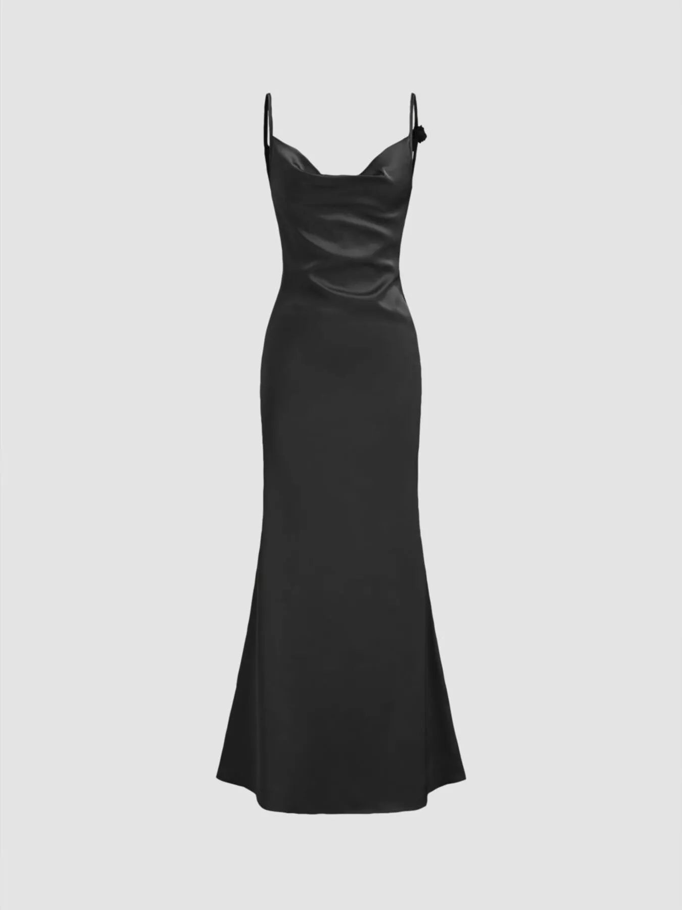 Cowl Neck Satin Maxi Dress