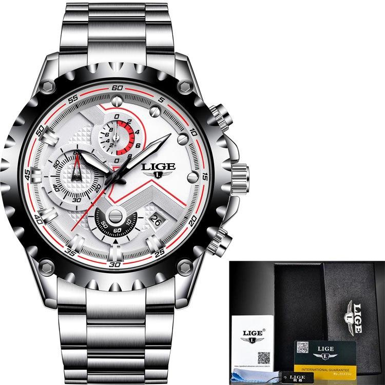 Business Elegant Men's Watch With Chronometers Day View Fluorescent Hands Excellent Look Unique Design Perfect Gift For Your Man