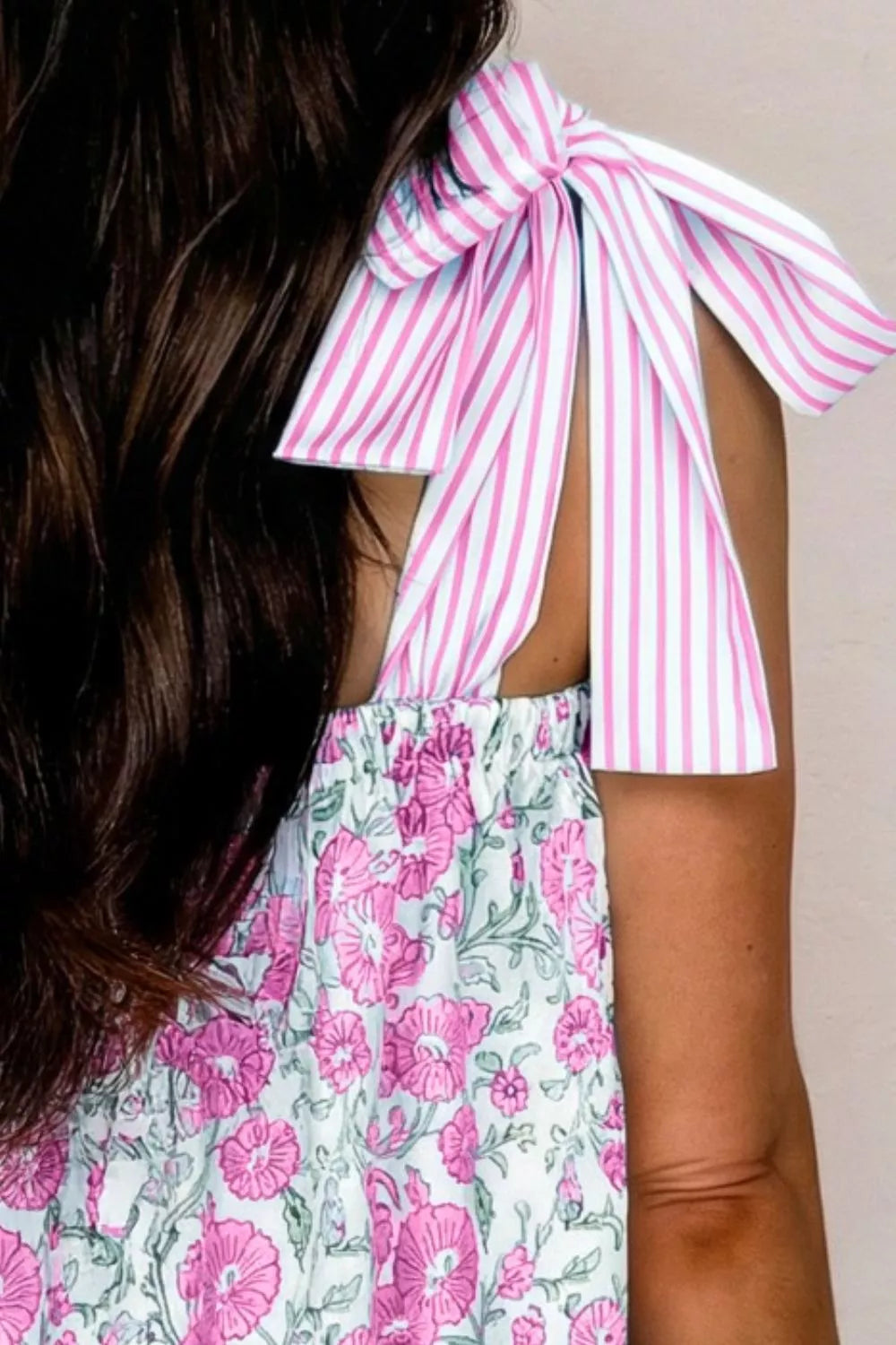 Floral Print Tie-Shoulder Mini Dress