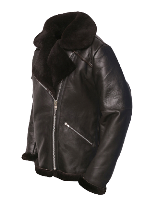 Men’s Dark Brown Shearling Aviator Jacket