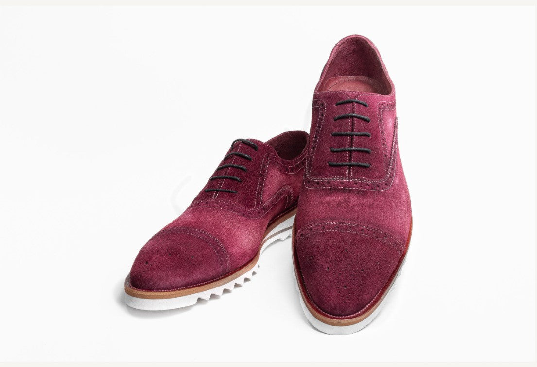 C Collection Suede Oxford - Burgundy