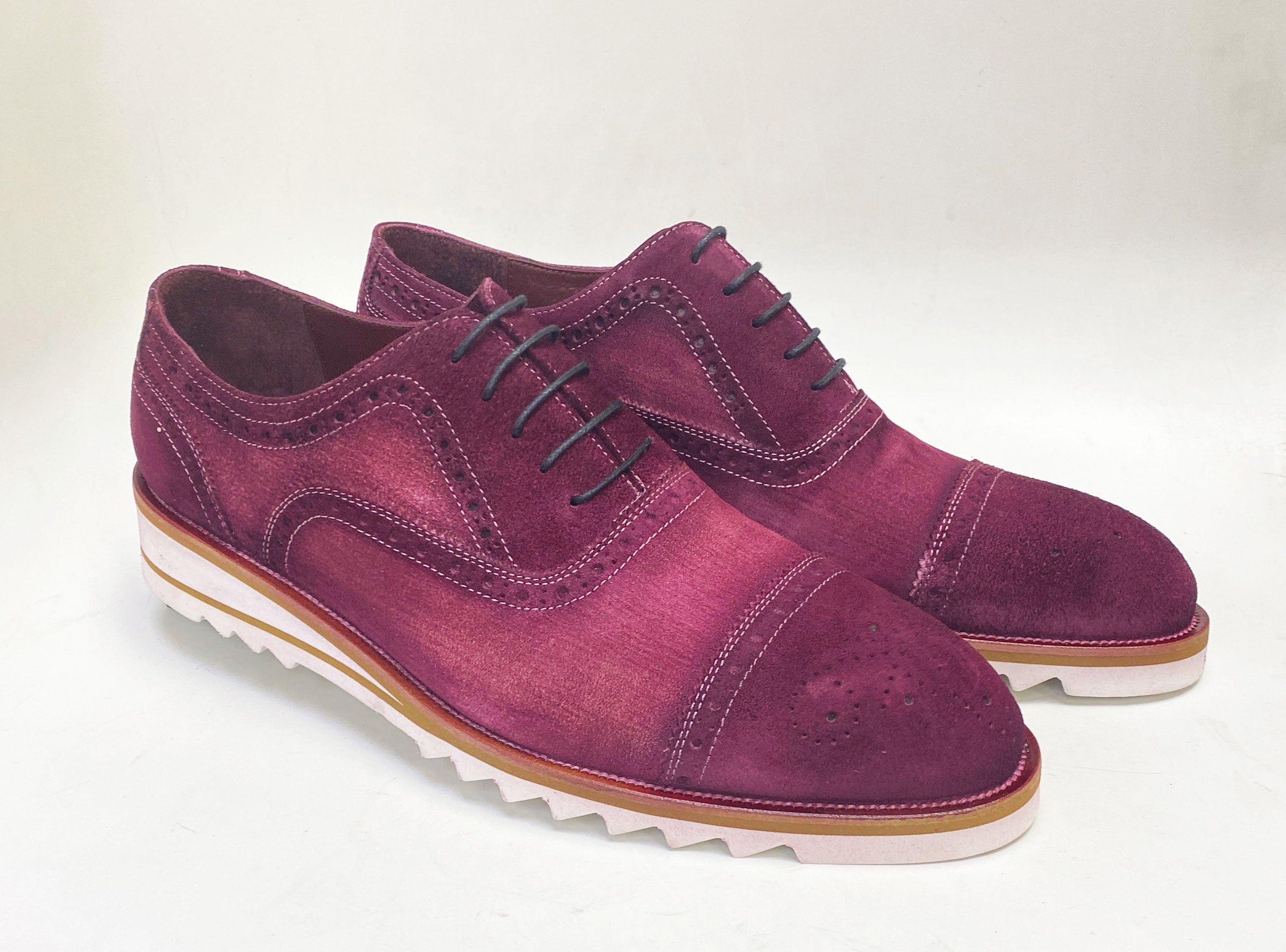 C Collection Suede Oxford - Burgundy