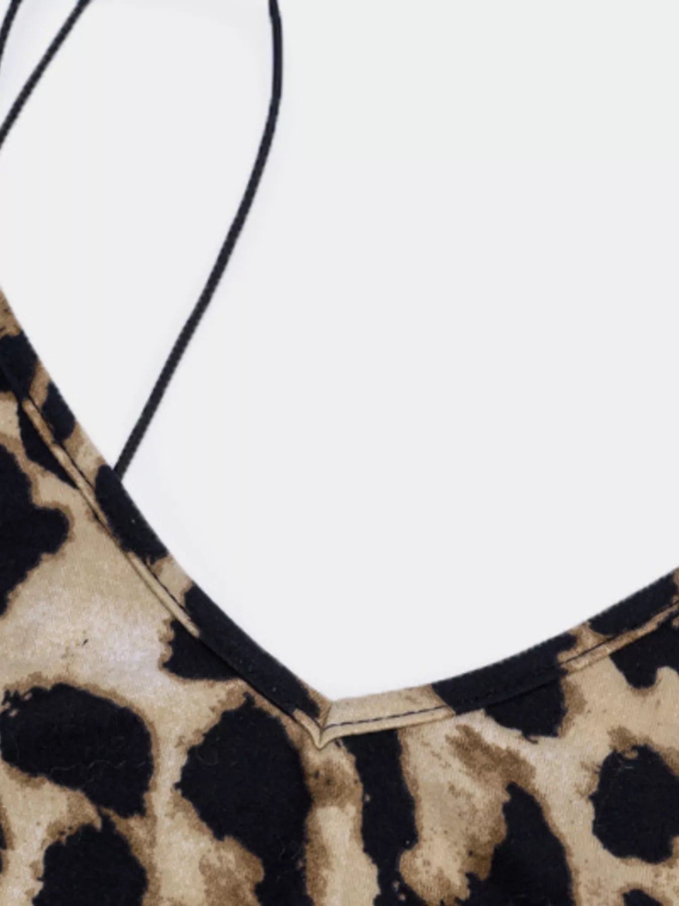 Leopard Print Spaghetti Strap Midi Dress