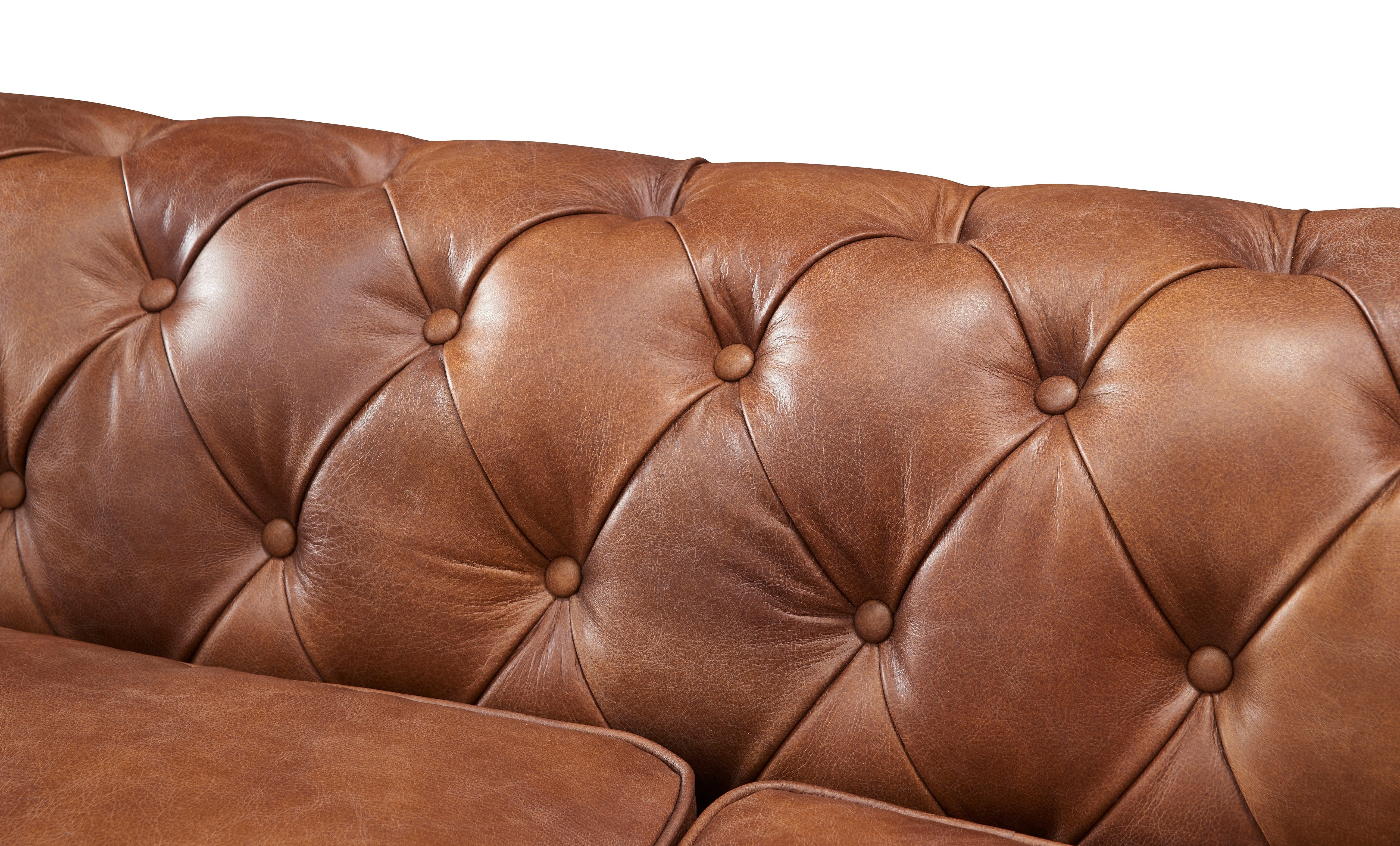 Century Chesterfield Sofa - Bark Brown Leather | Crafters And Weavers