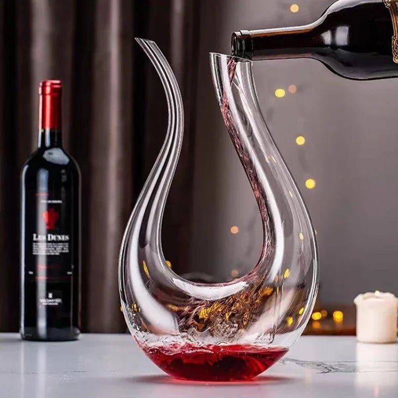 1500ML Big Decanter Handmade Crystal Red Wine Brandy Champagne Glasses Decanter Bottle Jug Pourer Aerator For Family Bar - Overture Gifts
