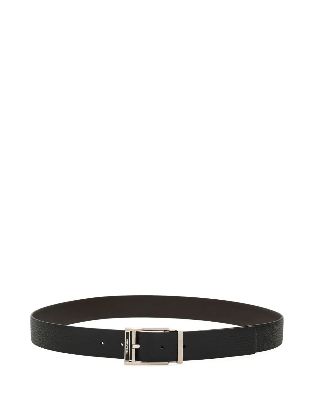 Ferragamo Men Square Buckle Reversible And Adjustable Grained Leather Belt