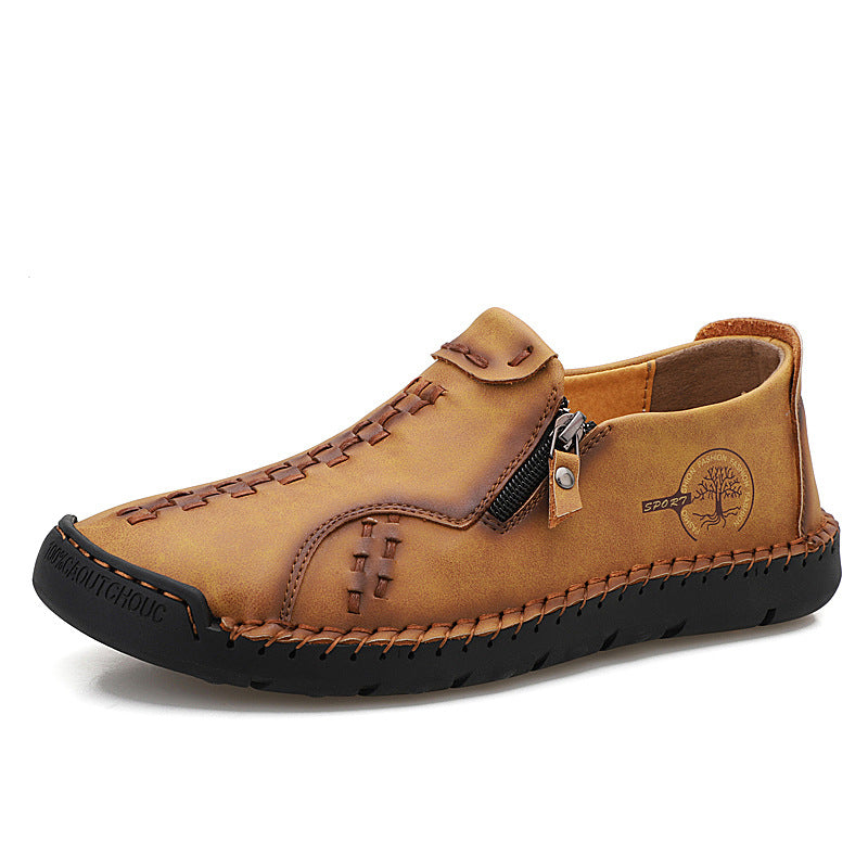 Fashion Casual Leather Shoes Solid Color Trend In The Help