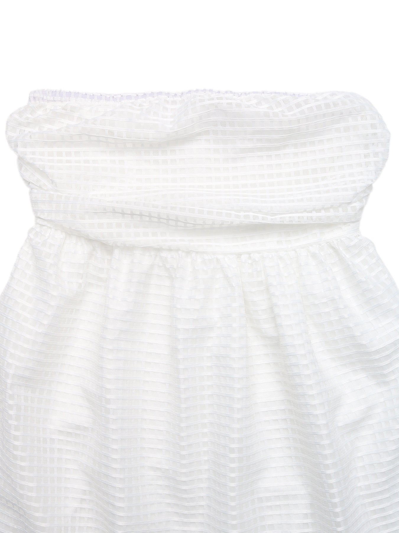 Grid Pattern Strapless Mini Dress