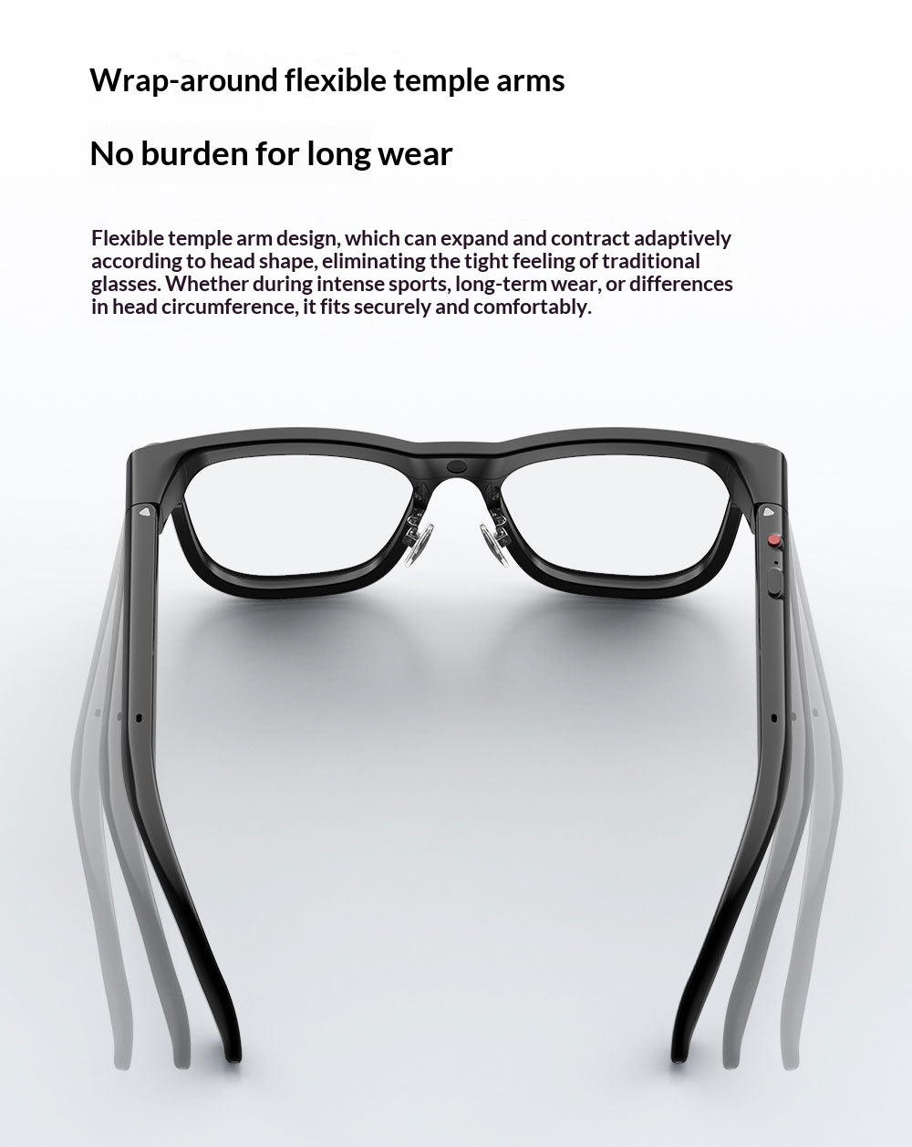 AI Smart Glasses, 1300 MP High Definition Camera, Anti Shake Shooting, Object Recognition Multi Functional Eyeglasses