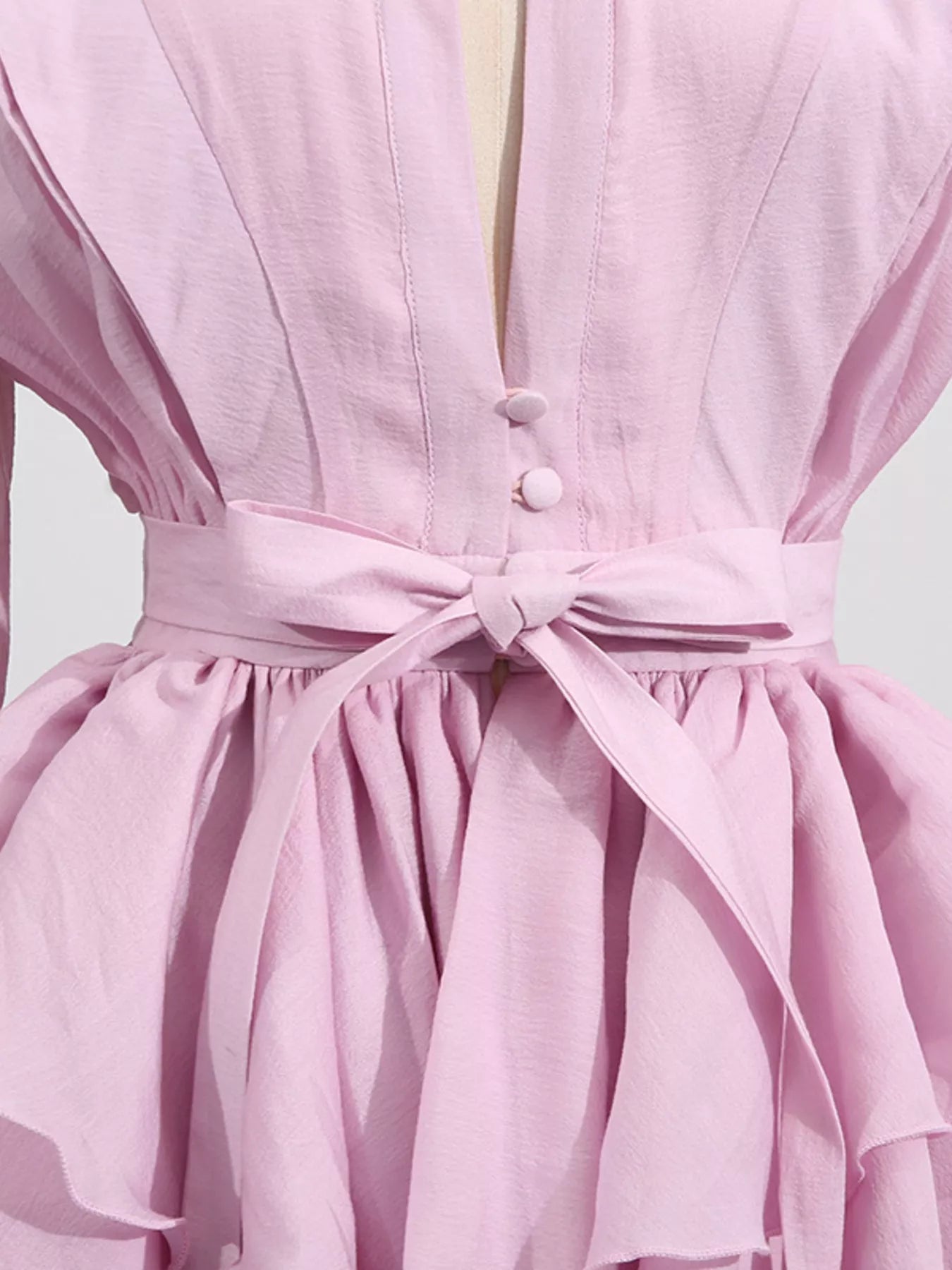 Ruffled Long Sleeve Mini Dress
