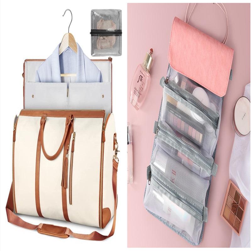 Women's Large Capacity Travel Duffle and Garment Bag Handbag