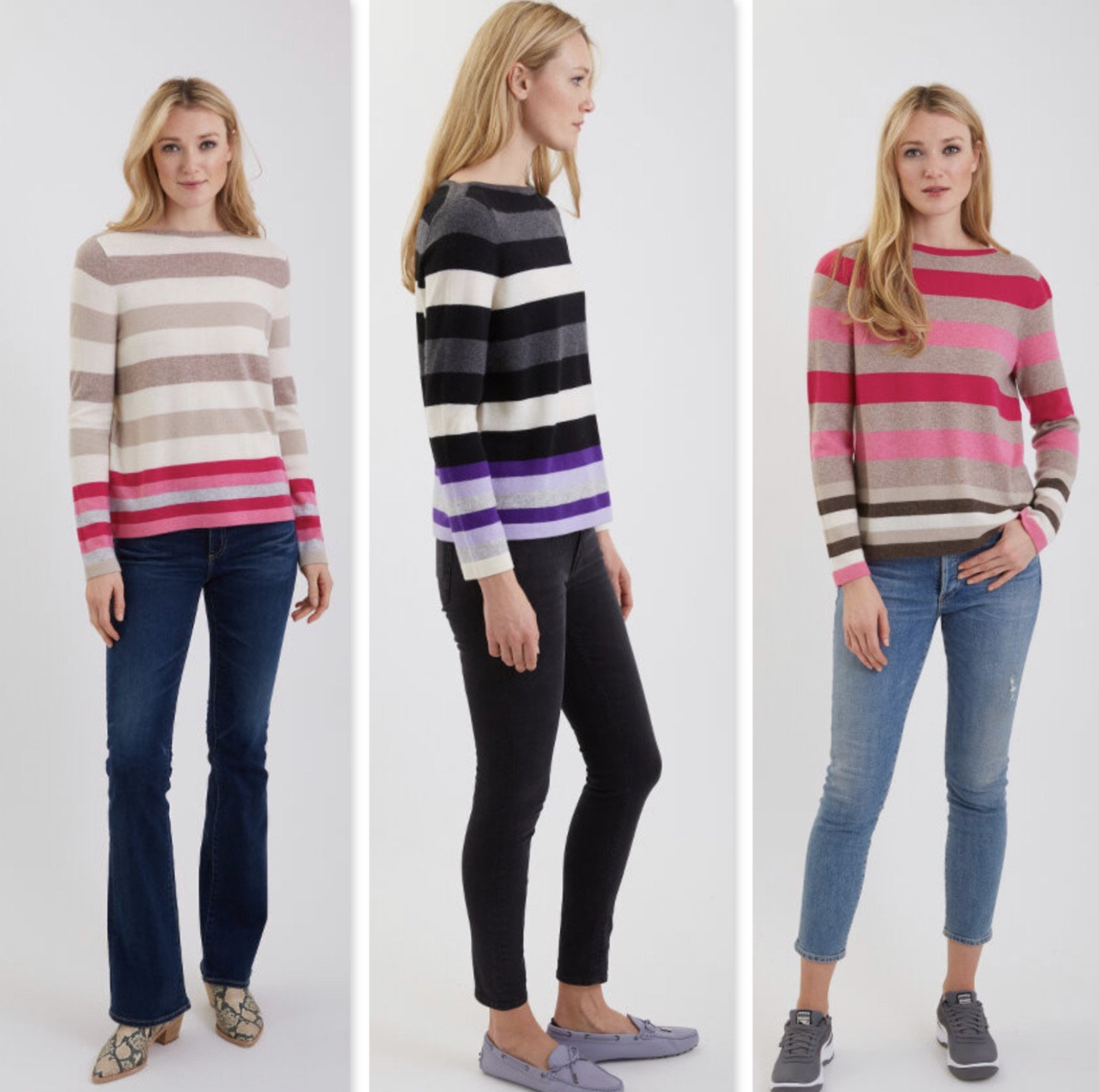 Cashmere Multi-color Stripe Sweater #191124
