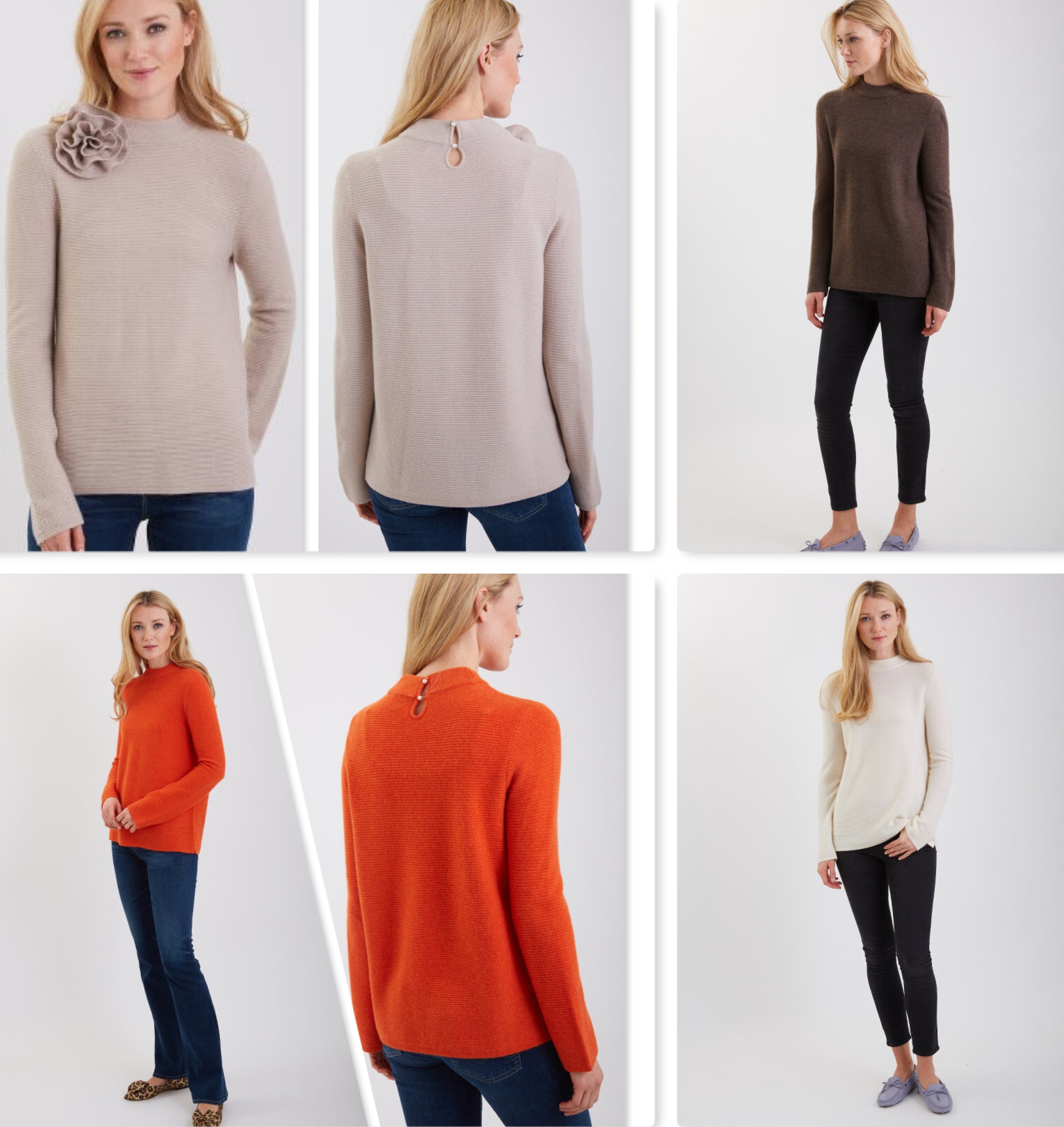 Cashmere Link Stitch Mock Neck #191128