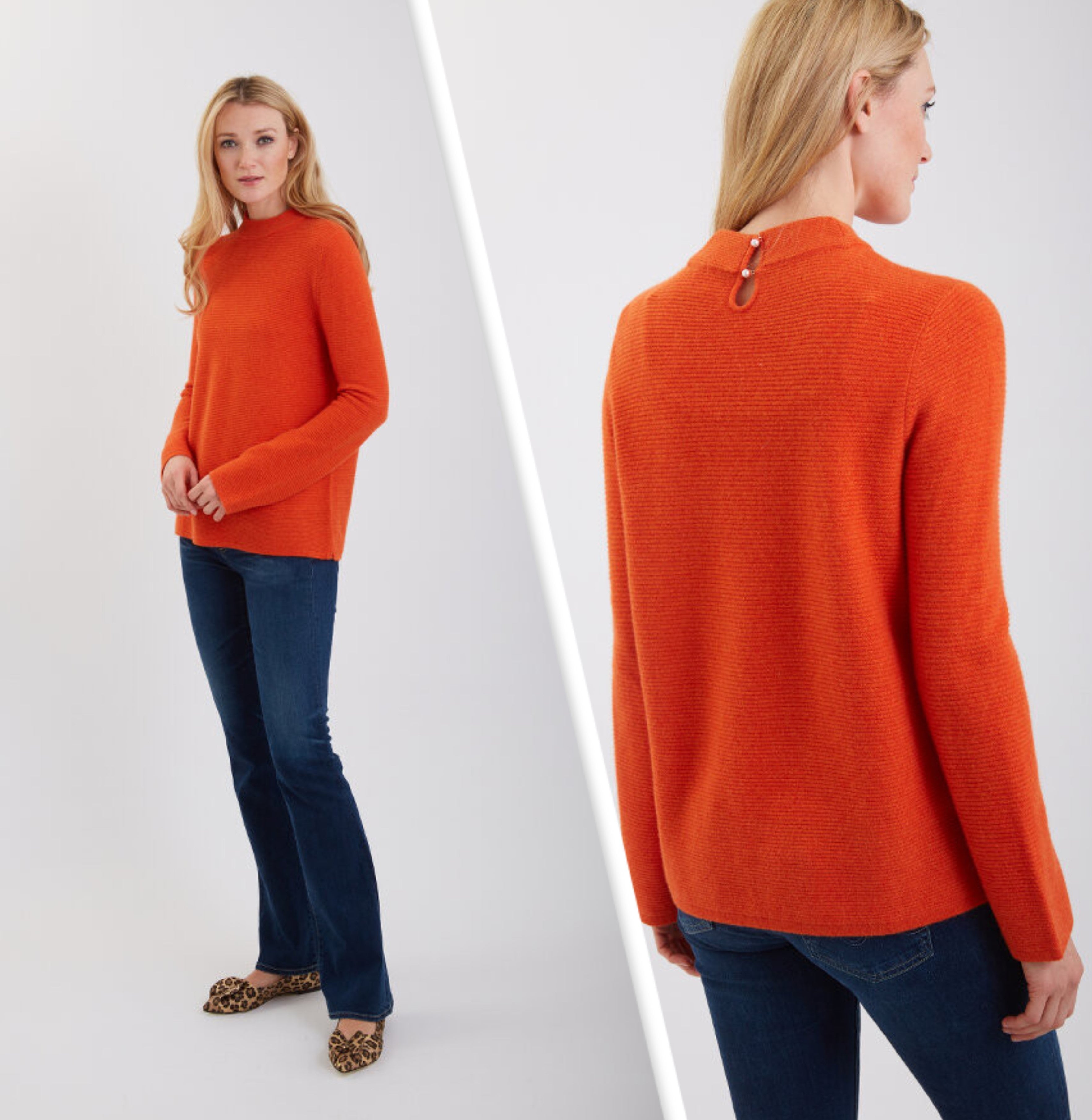Cashmere Link Stitch Mock Neck #191128