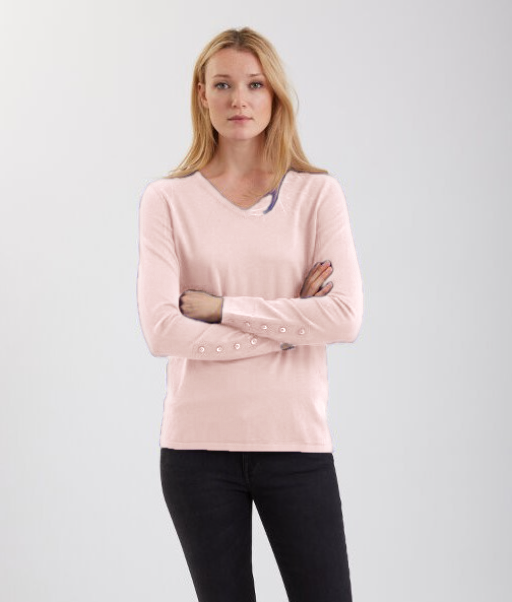 V Neck with Button Cuffs #191367