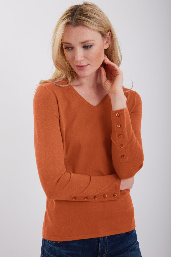V Neck with Button Cuffs #191367