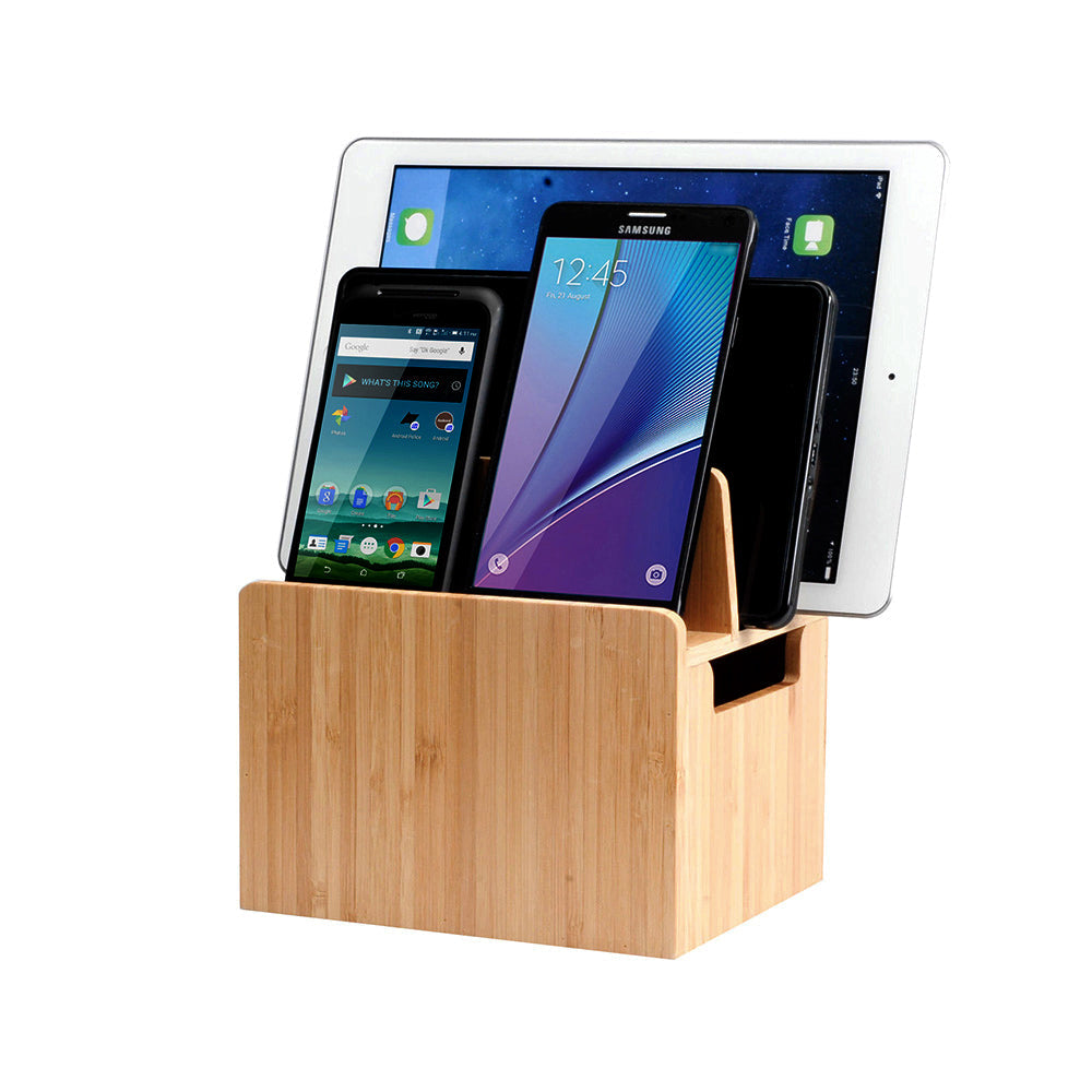 Bamboo Charging Station with Office Organization Combo