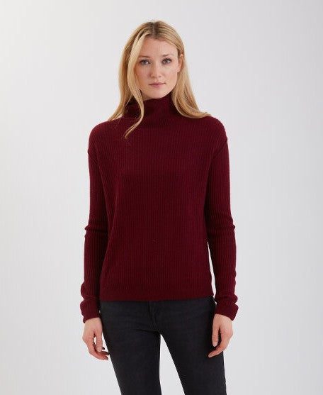 Cashmere Waffle Stitch Funnel Neck #191729