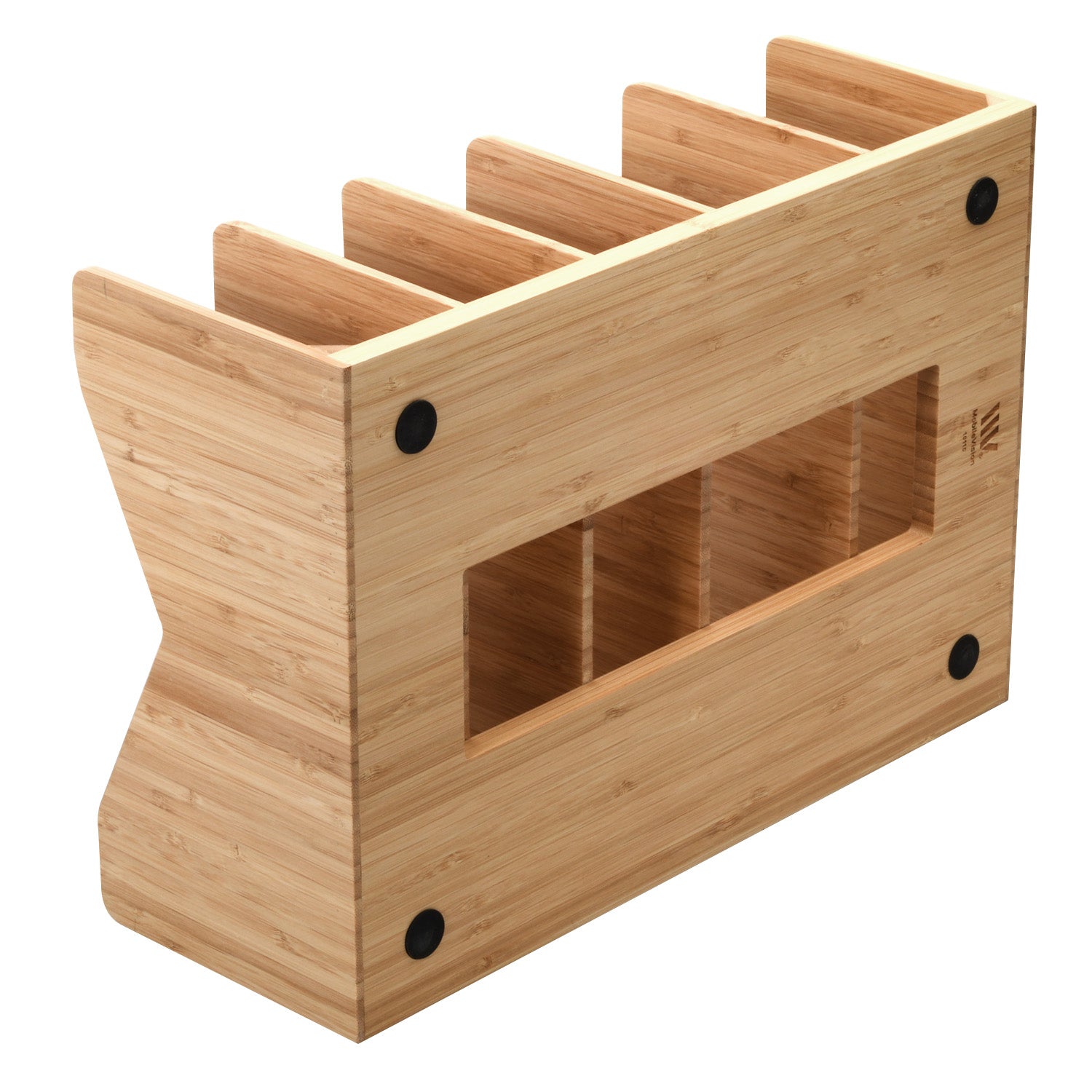 Bamboo Purse & Wallet Organizer for Closet – 5-Divider Handbag Storage Rack