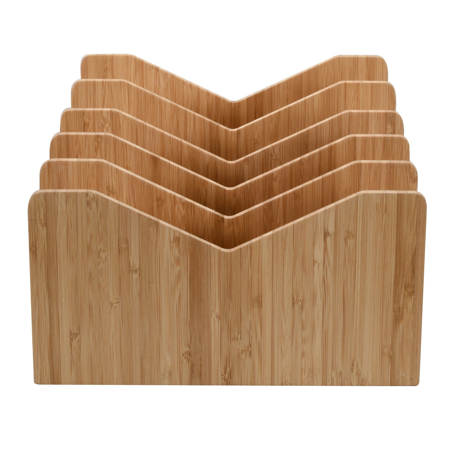 Bamboo Purse & Wallet Organizer for Closet – 5-Divider Handbag Storage Rack