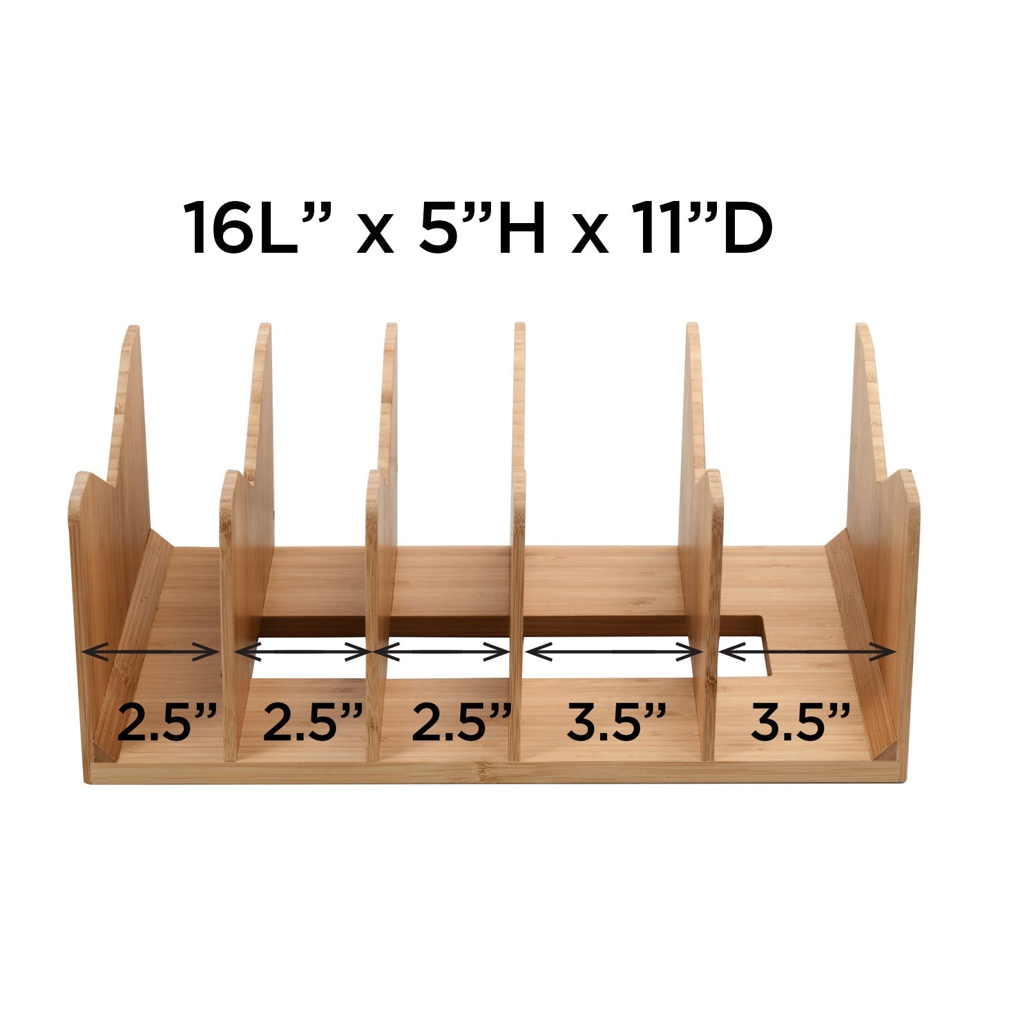 Bamboo Purse & Wallet Organizer for Closet – 5-Divider Handbag Storage Rack