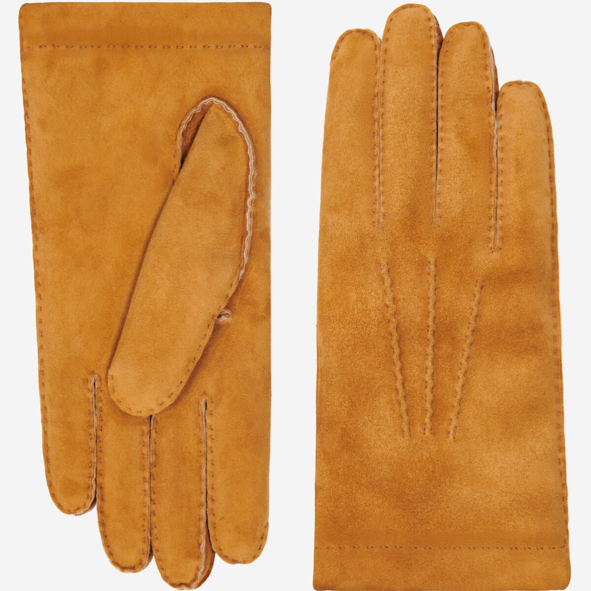 Beatrice - Italian suede leather gloves with luxurious natural sheep fur lining