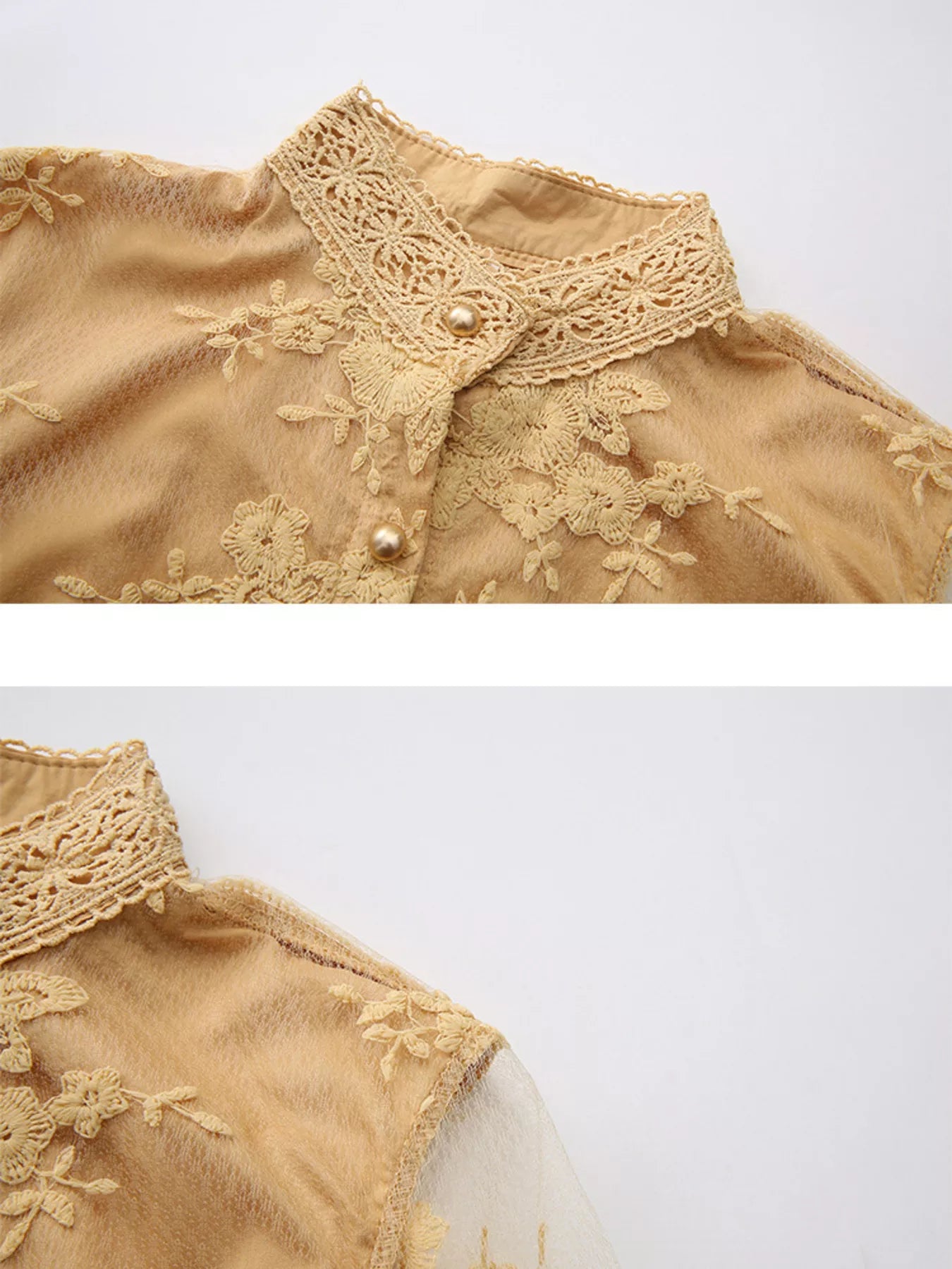 Lace Lantern Sleeve Belted Maxi Dress