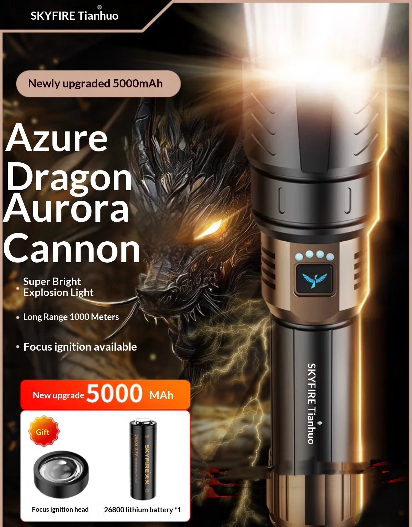 Ultra-bright Flashlight Ultra-bright Laser Beam Long-range Outdoor Use