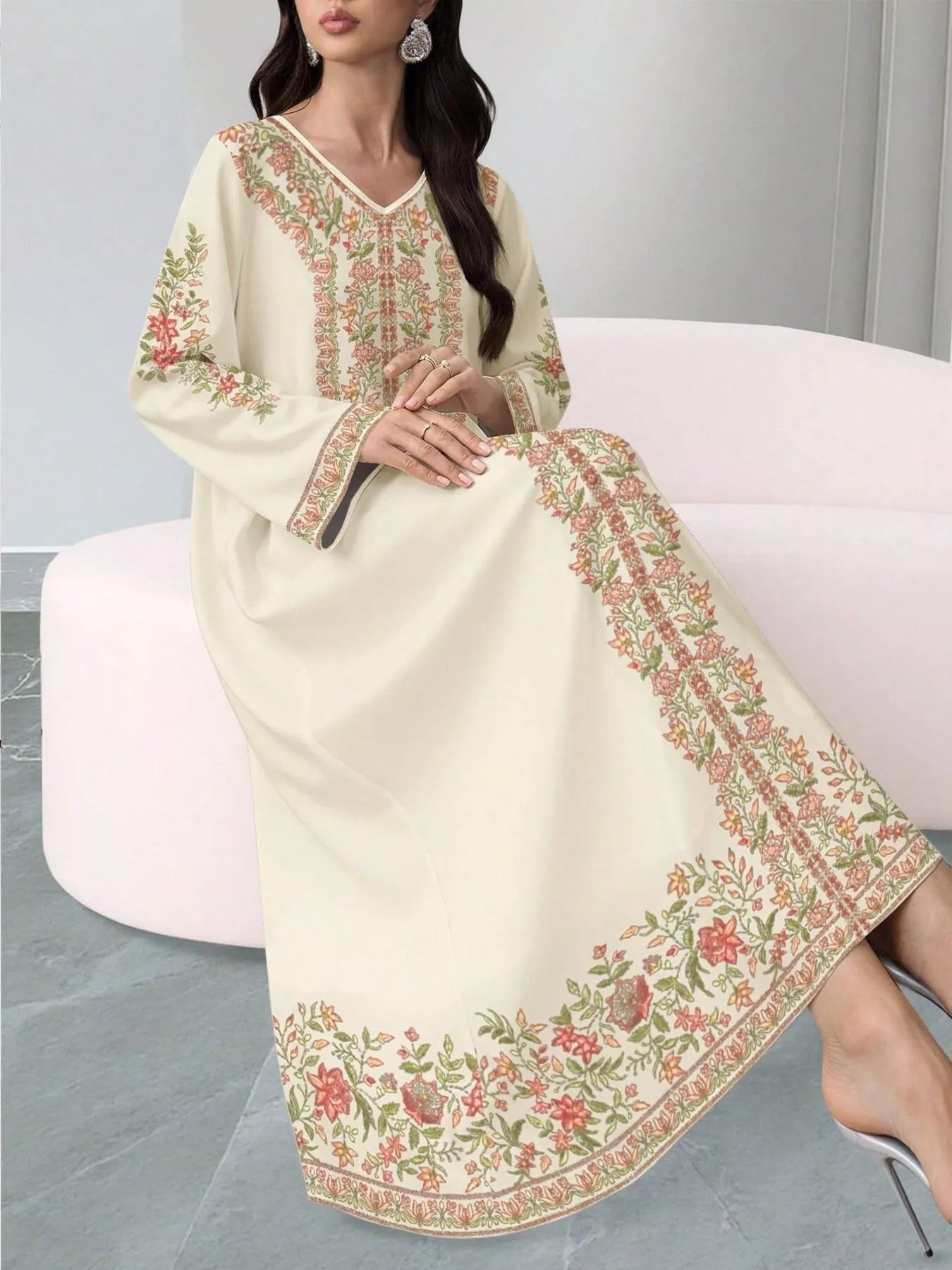 Floral Long Sleeve Maxi Dress