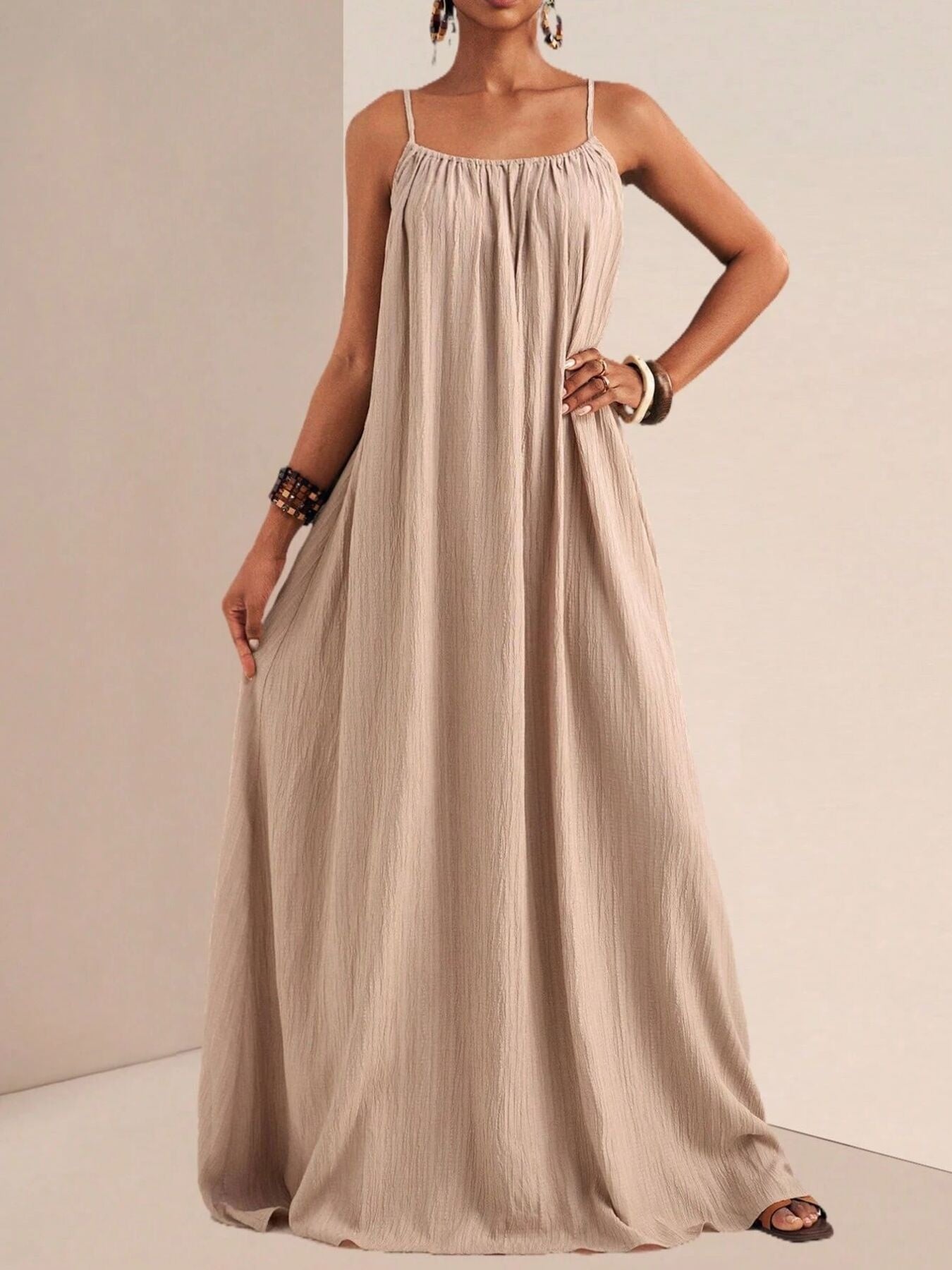 Spaghetti Strap Flowy Maxi Dress